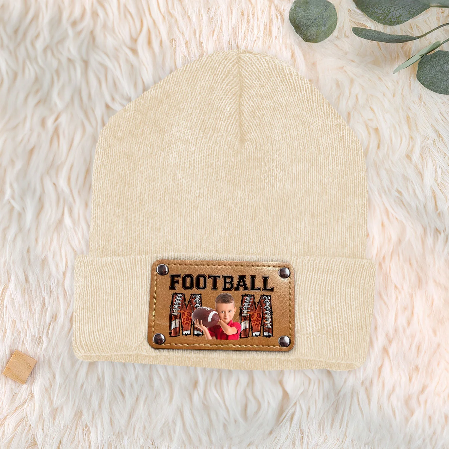 Football Mom - Personalized Photo Beanie - Image 4