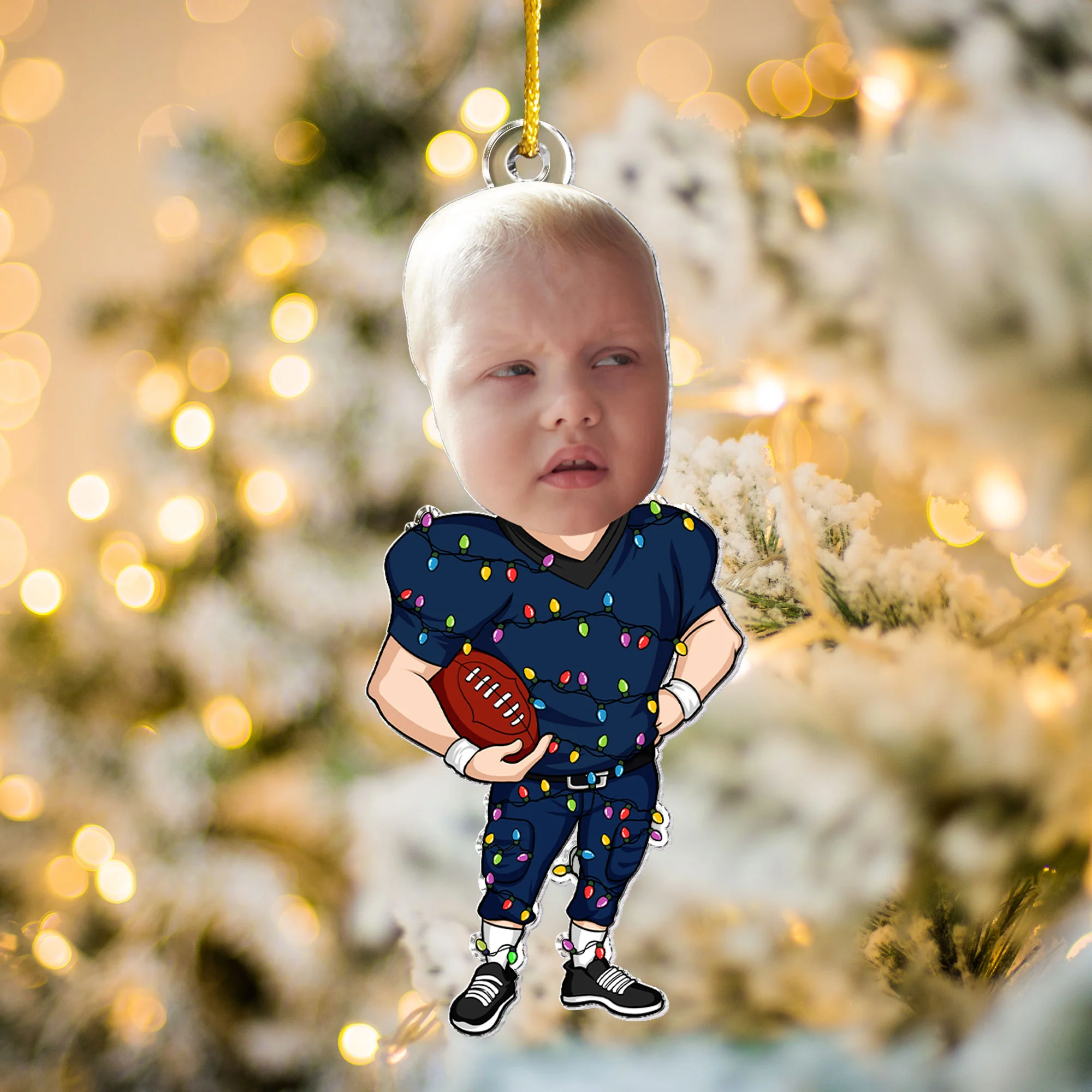 Football Players - Personalized Acrylic Photo Ornament - Image 8