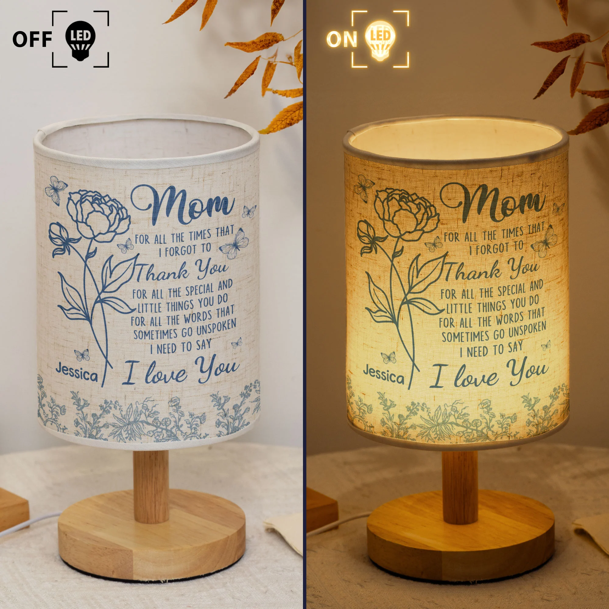 For All The Times That I Forgot To Thank You - Personalized Fabric Lamp - Image 5