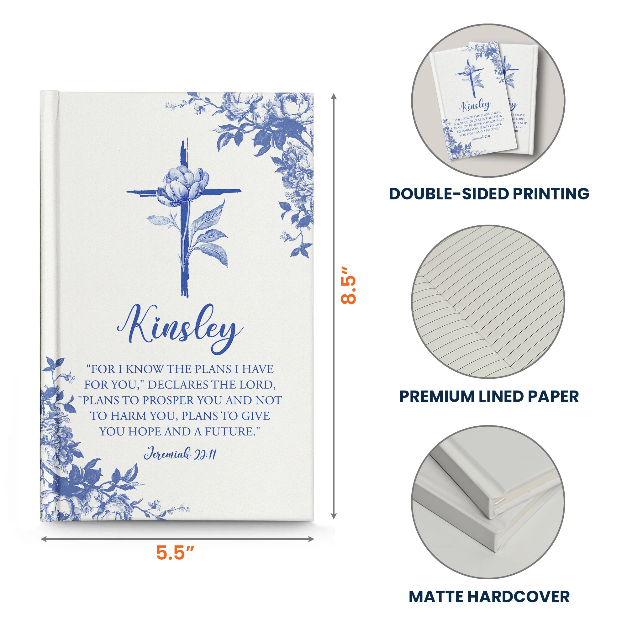 For I Know The Plans I Have For You - Personalized Hardcover Journal - Image 7