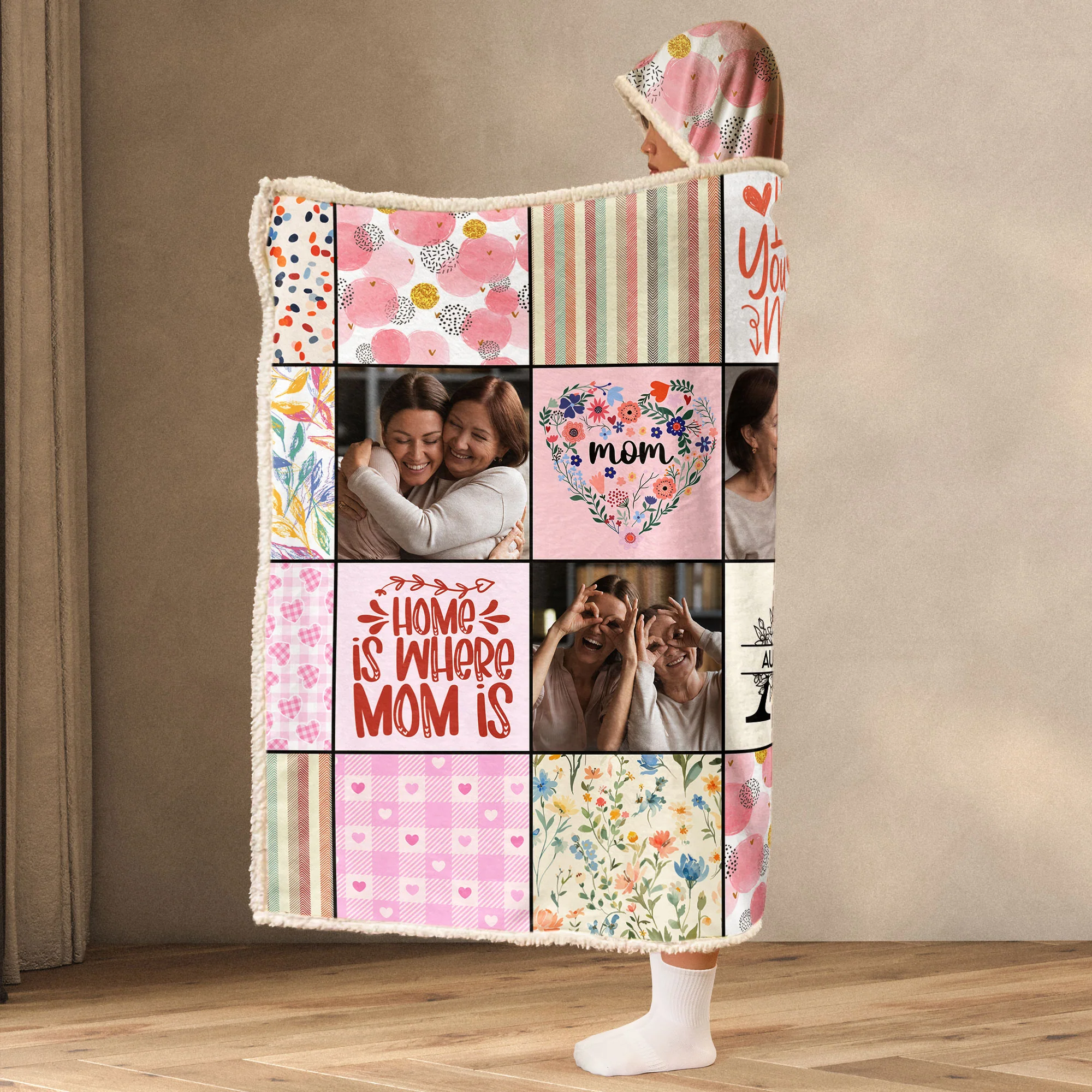 For The Best Mom Ever - Personalized Photo Wearable Blanket Hoodie - Image 4