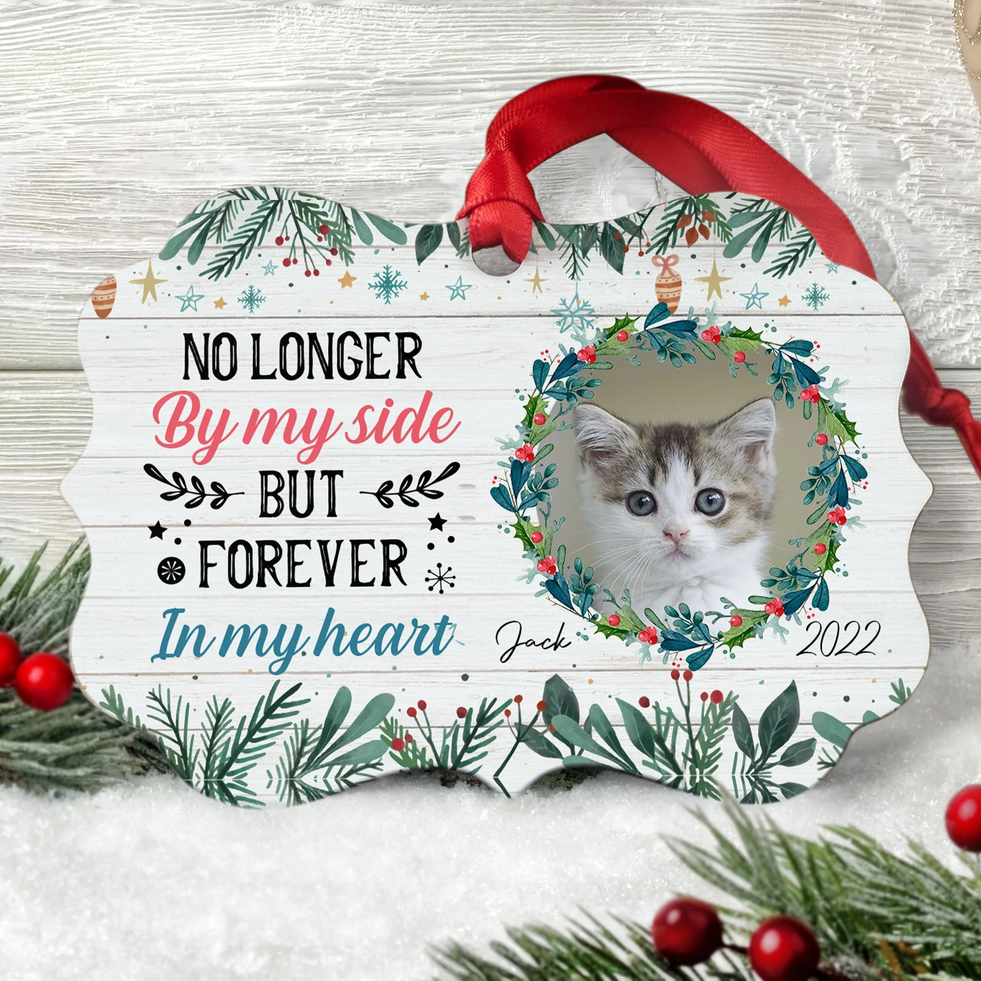 Forever In My Heart - Personalized Aluminum Ornament - Christmas, Memorial Gift For Pet Loss Owners, Cat Lover, Dog Lover - Image 4