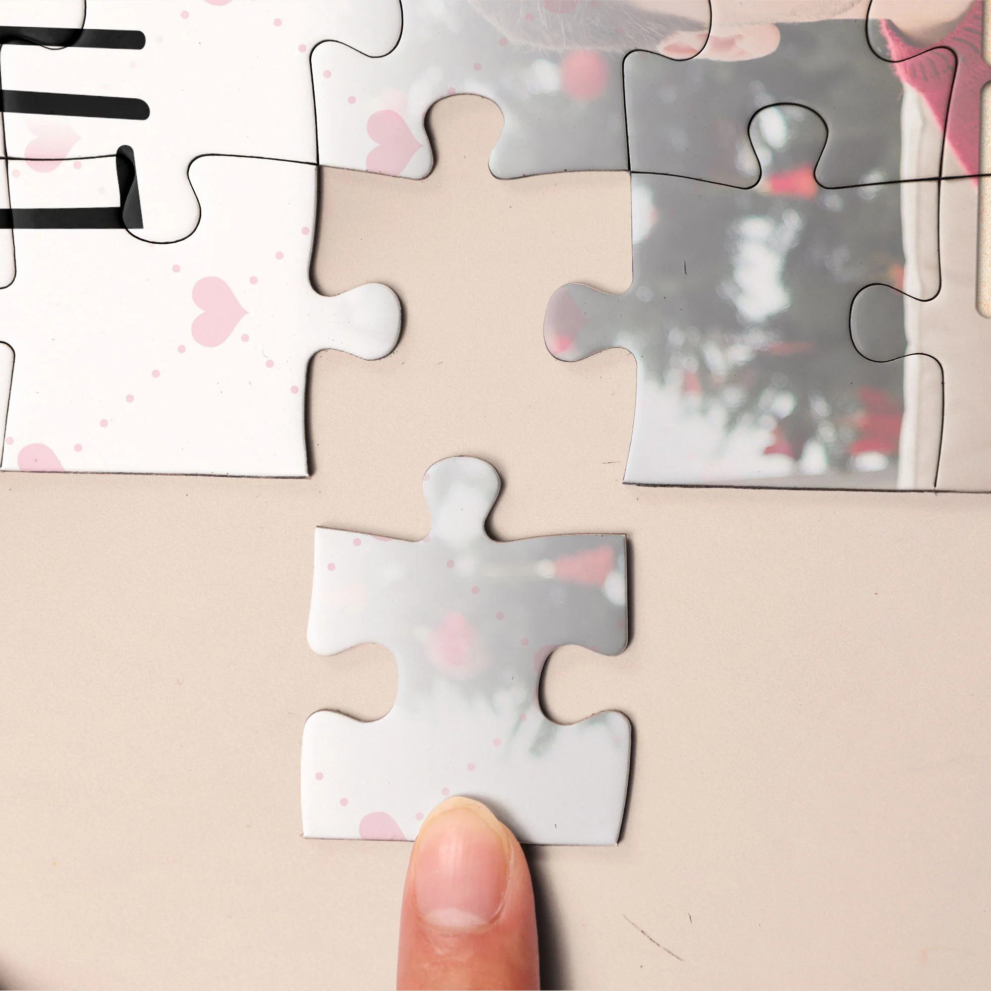 Forever Linked Together Family Scrabble Name - Personalized Photo Jigsaw Puzzle - Image 4