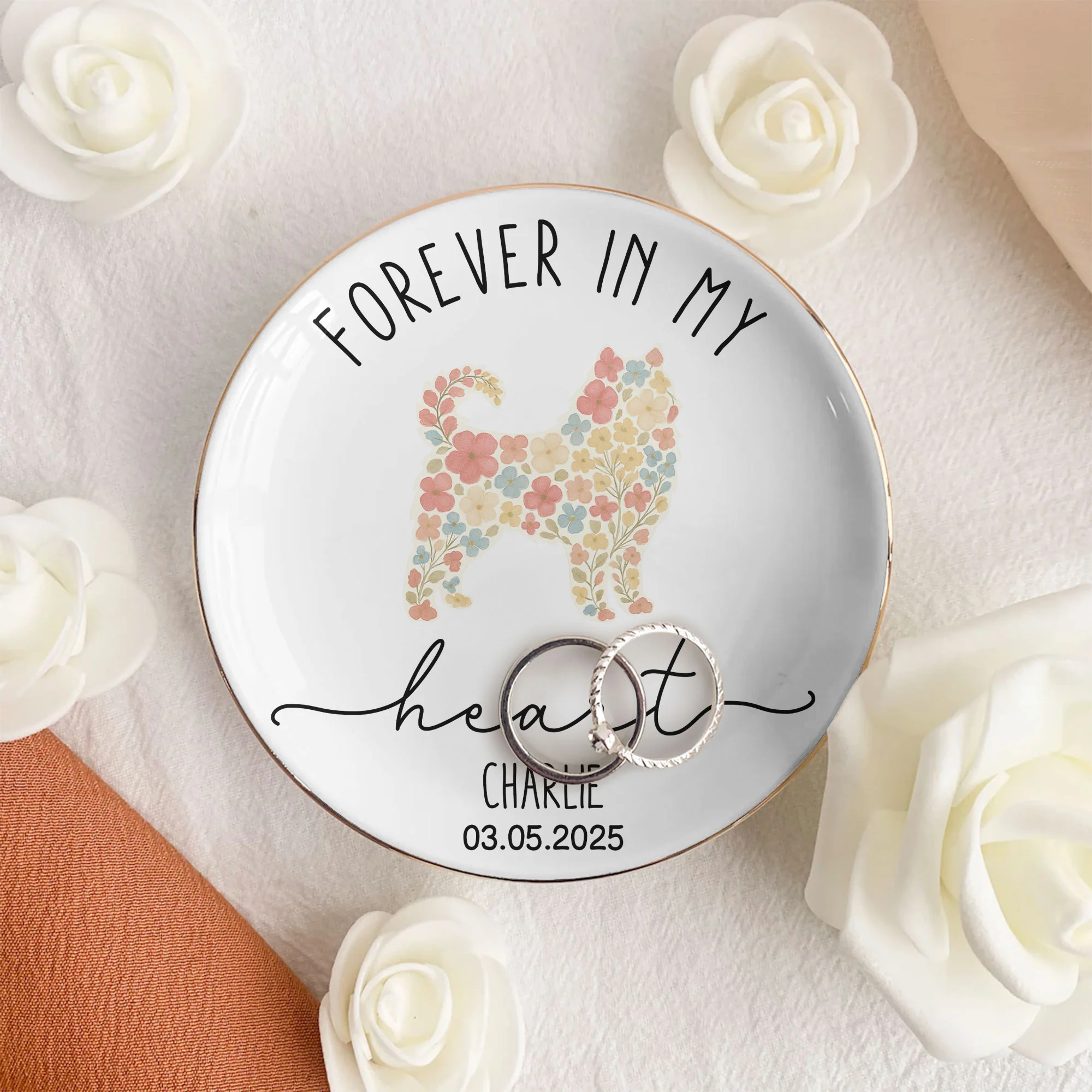 Forever Loved Loss Of Dog - Personalized Jewelry Dish - Image 3