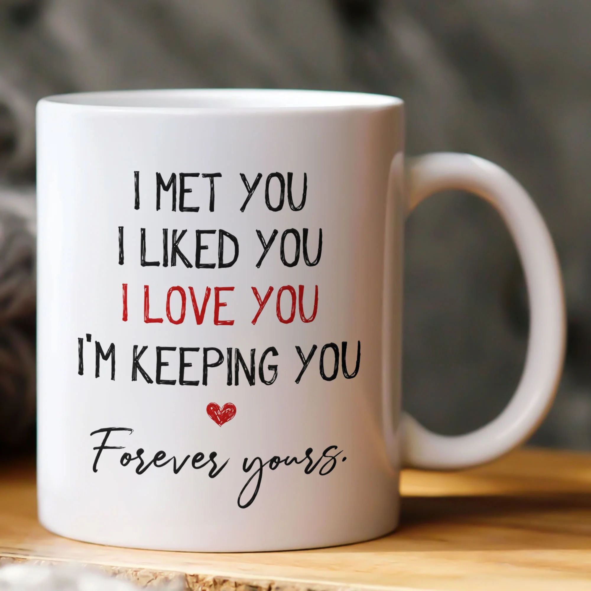 Forever Yours Custom Photo Sketch Line Art Anniversary Gift For Him, Her - Personalized Mug - Image 2