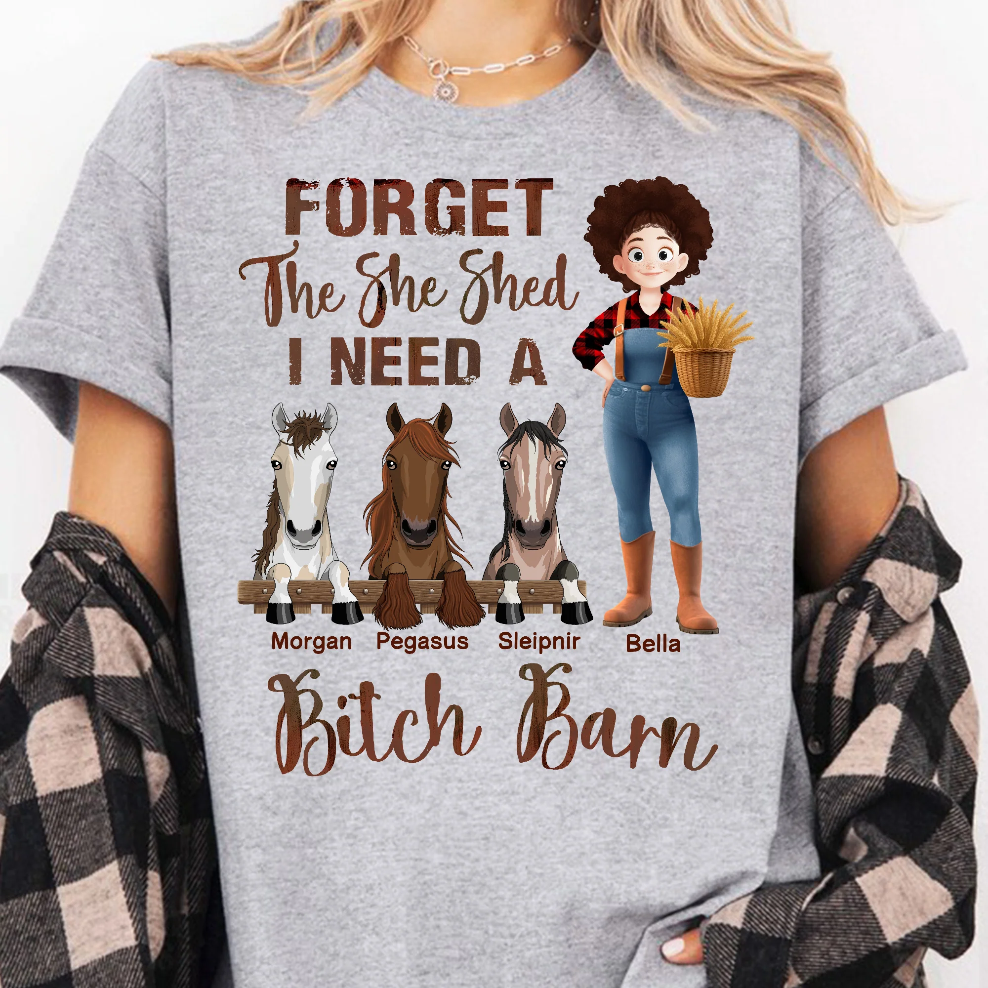 Forget The She Shed I Need A Bitch Barn - Personalized Shirt - Image 2