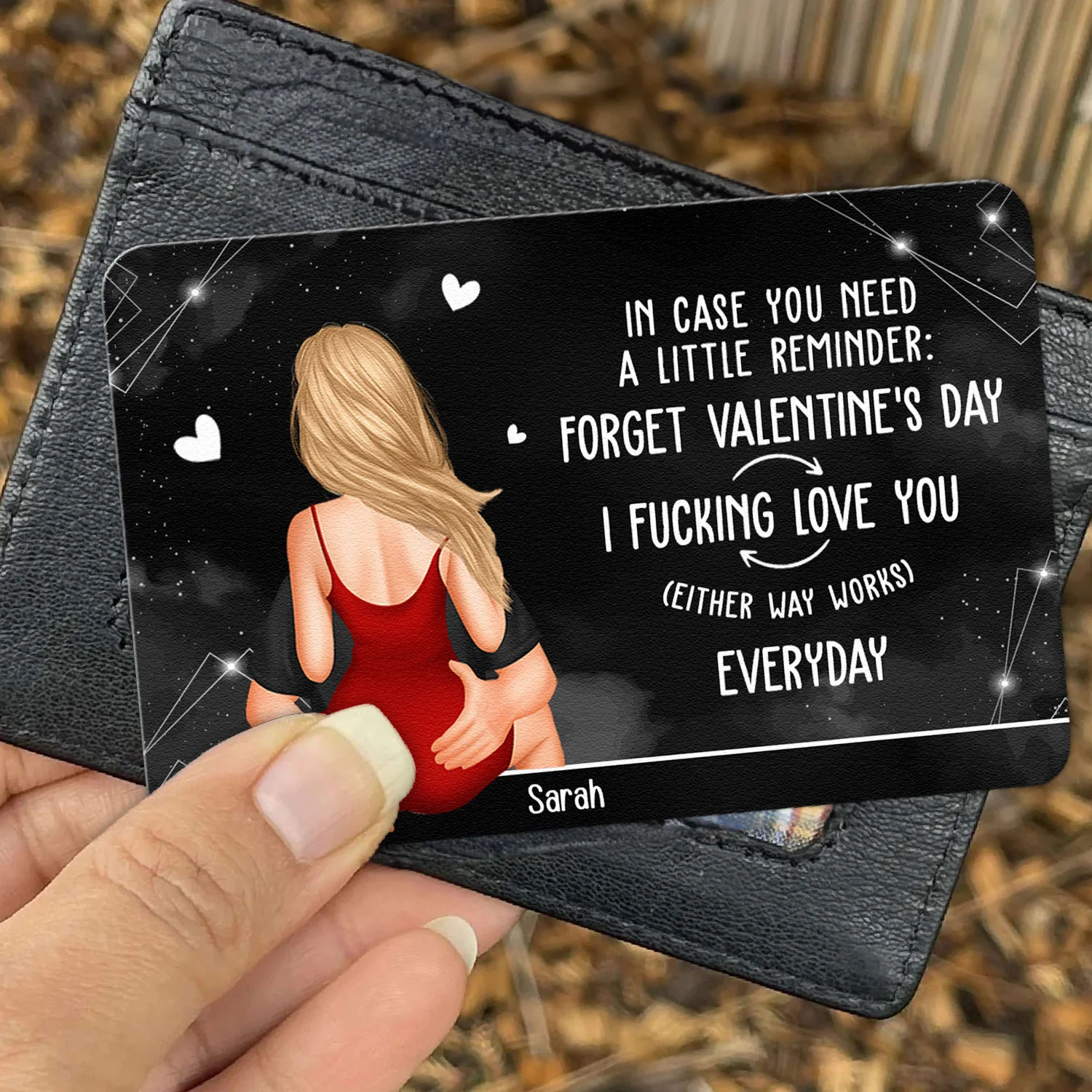 Forget Valentine's Day - Personalized Aluminum Wallet Card - Image 2