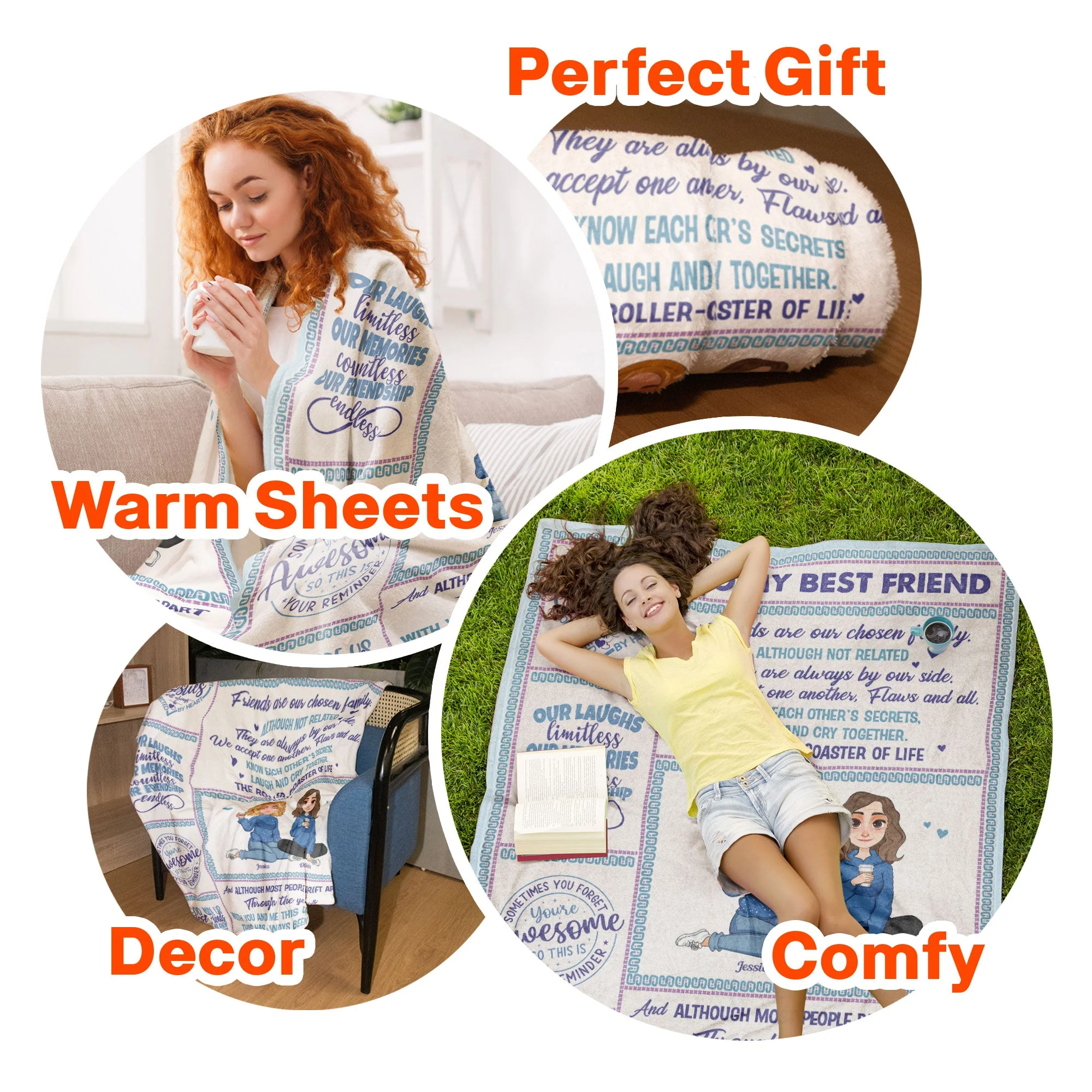 Friends Are Our Chosen Family Friendship - Personalized Blanket - Image 6