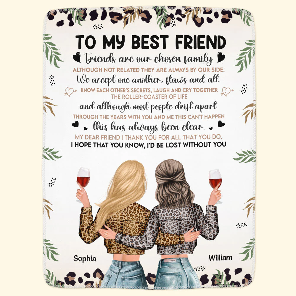 Friends Are Our Chosen Family - Personalized Blanket - Image 4
