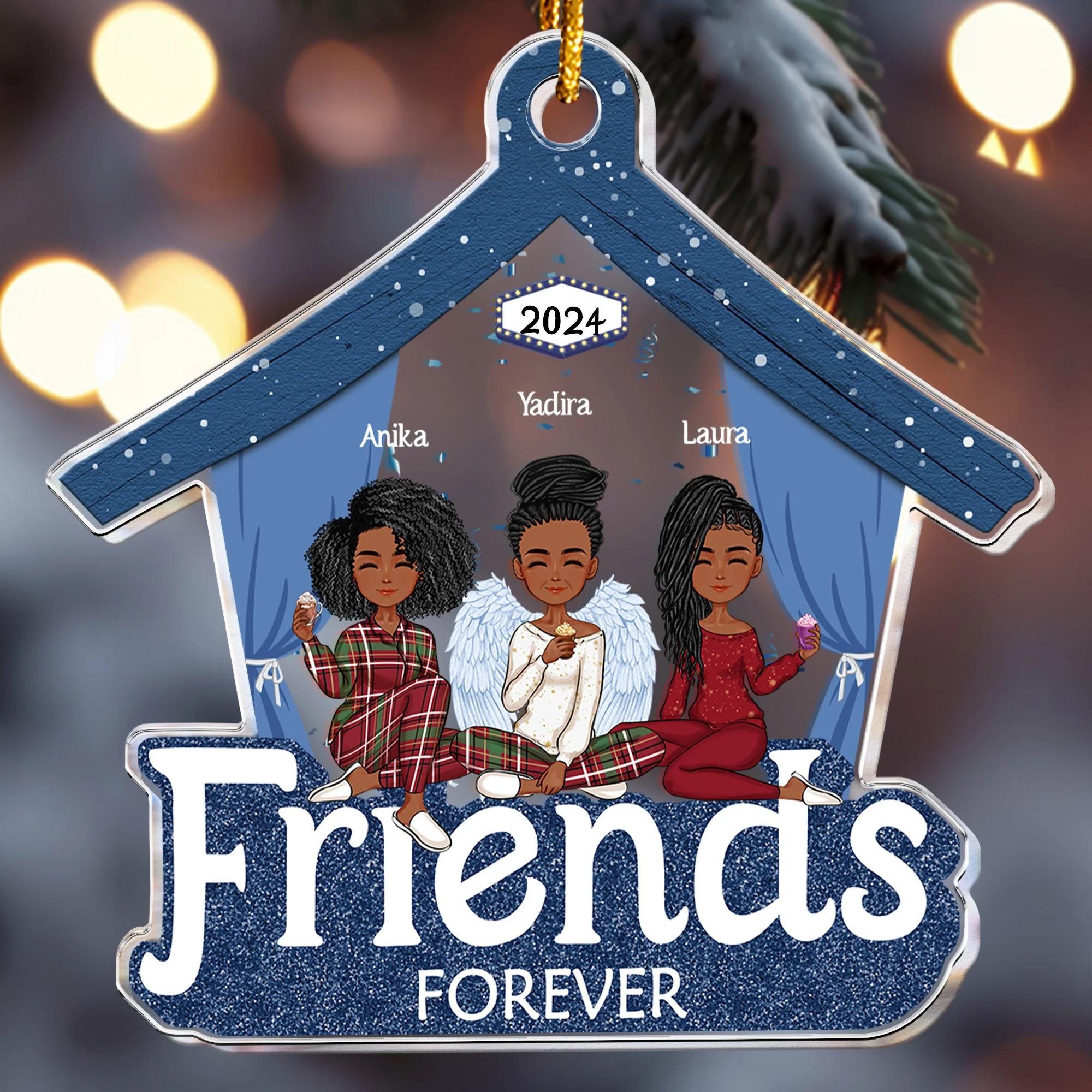 Friends - Besties Forever - Personalized Acrylic Ornament - Image 5