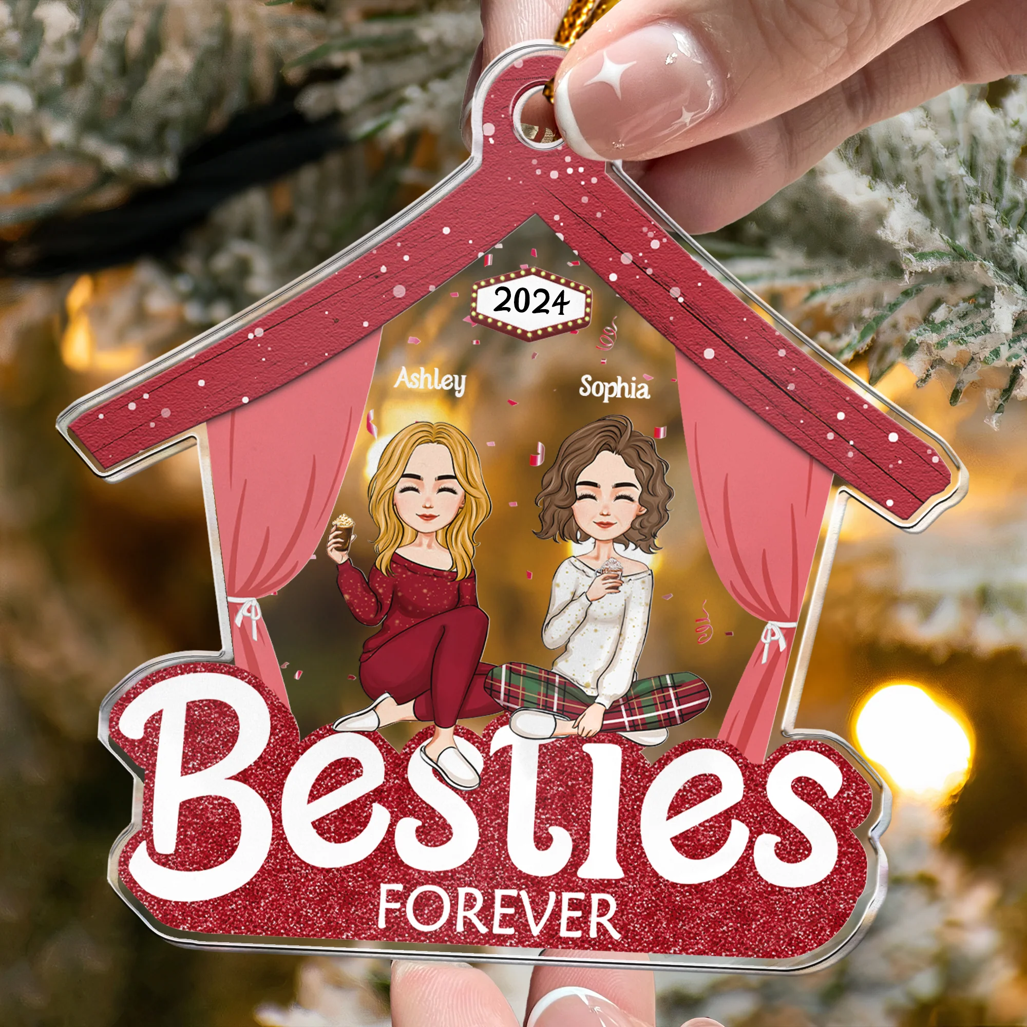 Friends - Besties Forever - Ver 2 - Personalized Acrylic Ornament - Image 2