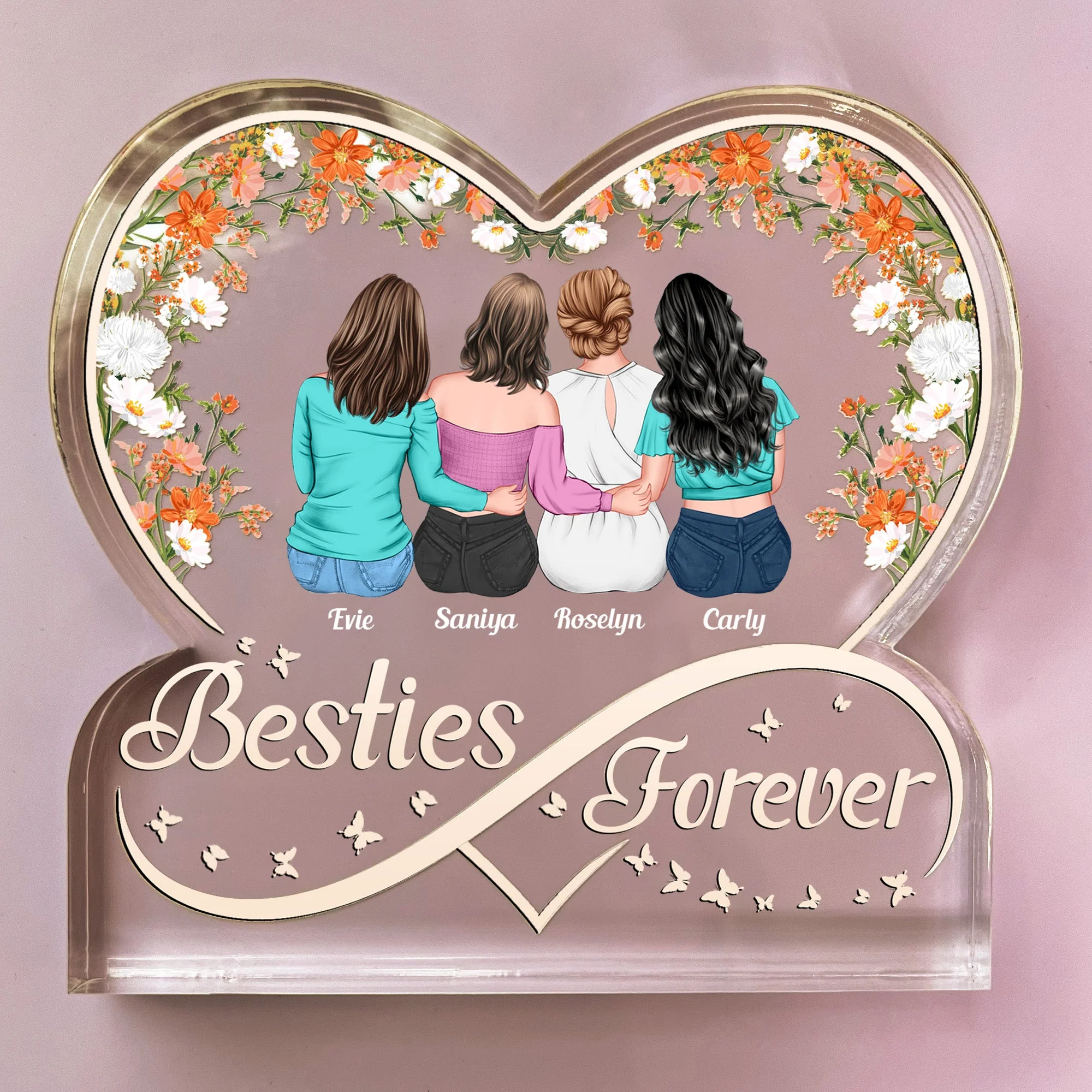 Friends Forever Infinity Friendship Gift - Personalized Acrylic Plaque - Image 4