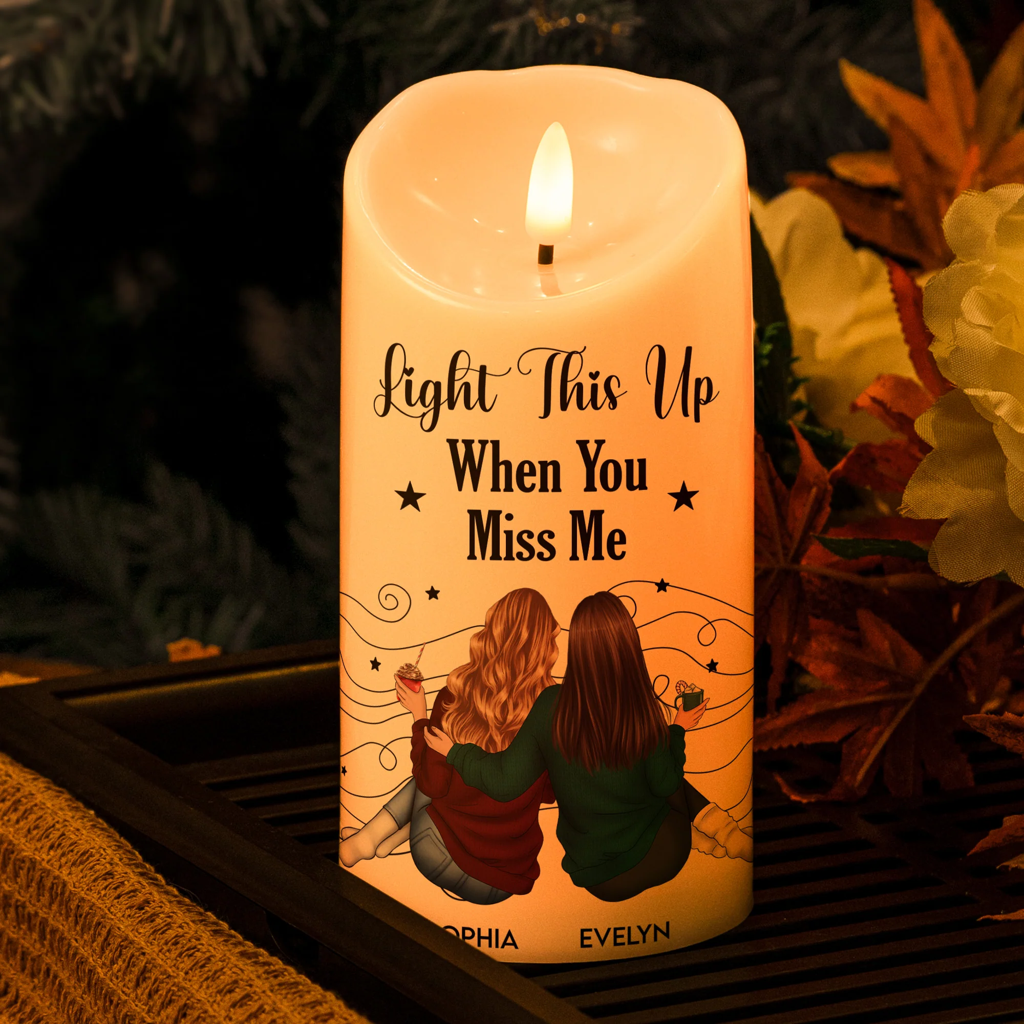 Friends Like Star - Thank You Gifts For Friends, Sisters - Personalized LED Candle - Image 2