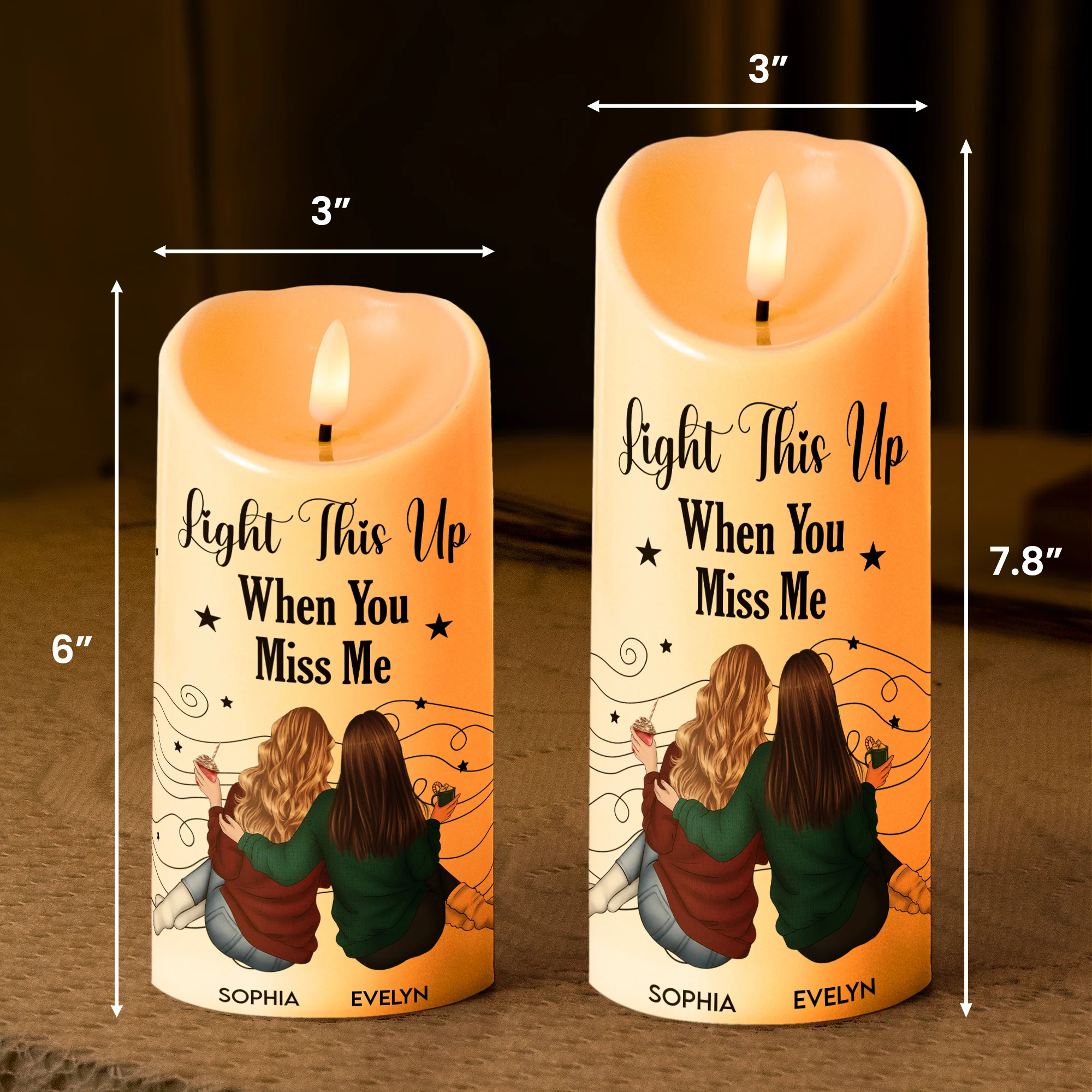 Friends Like Star - Thank You Gifts For Friends, Sisters - Personalized LED Candle - Image 6