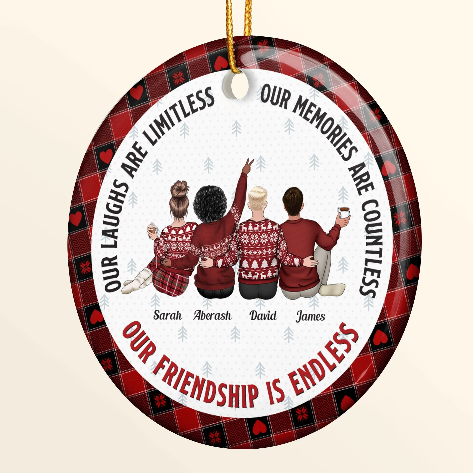 Friends Ornament - Our Friendship Is Endless - Personalized Friends Ornament - Image 5
