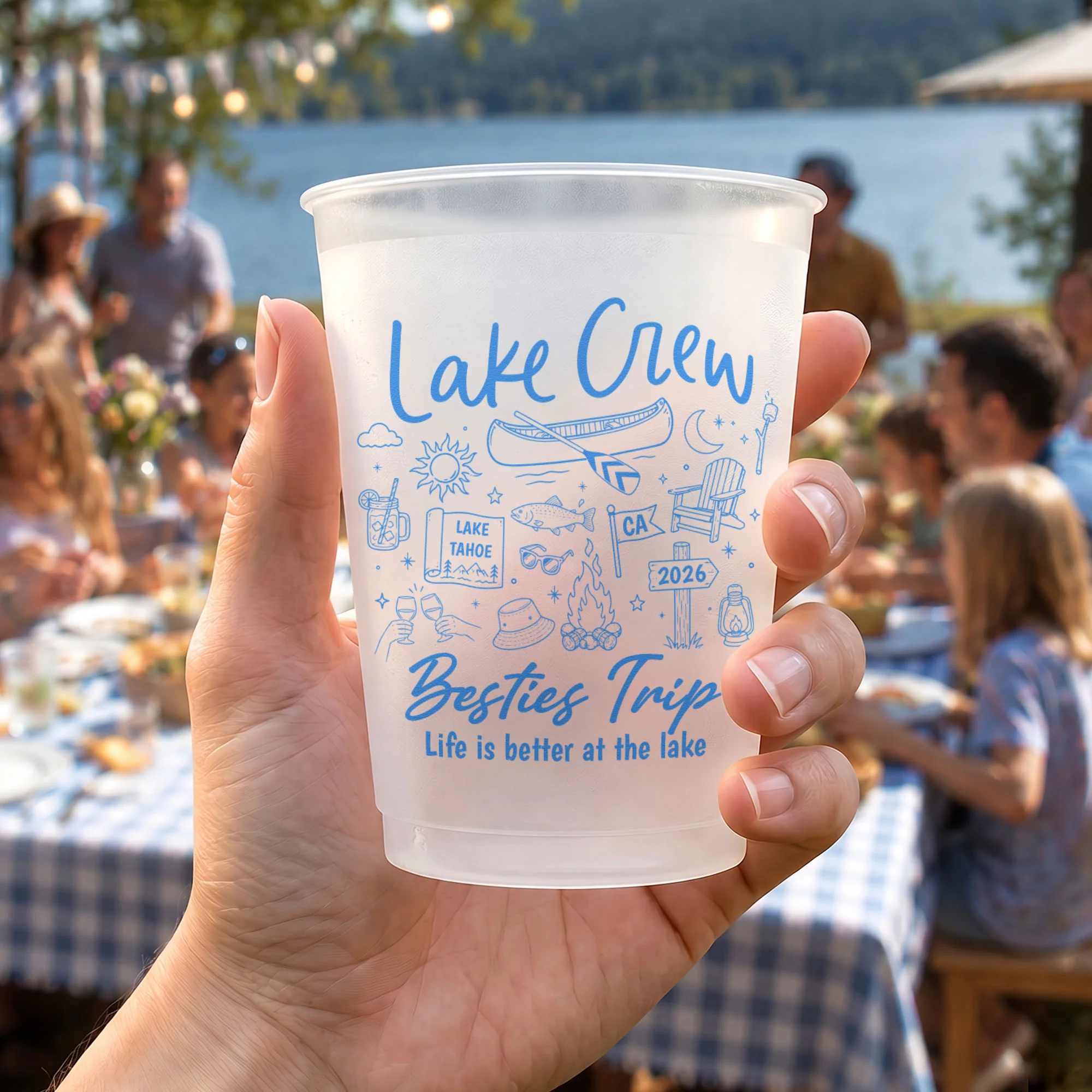 Friends Trip Lake Party Favors, Life Is Better At The Lake - For Besties Trip, Family Trip, Cousins Vacation - Personalized Cups - Image 2