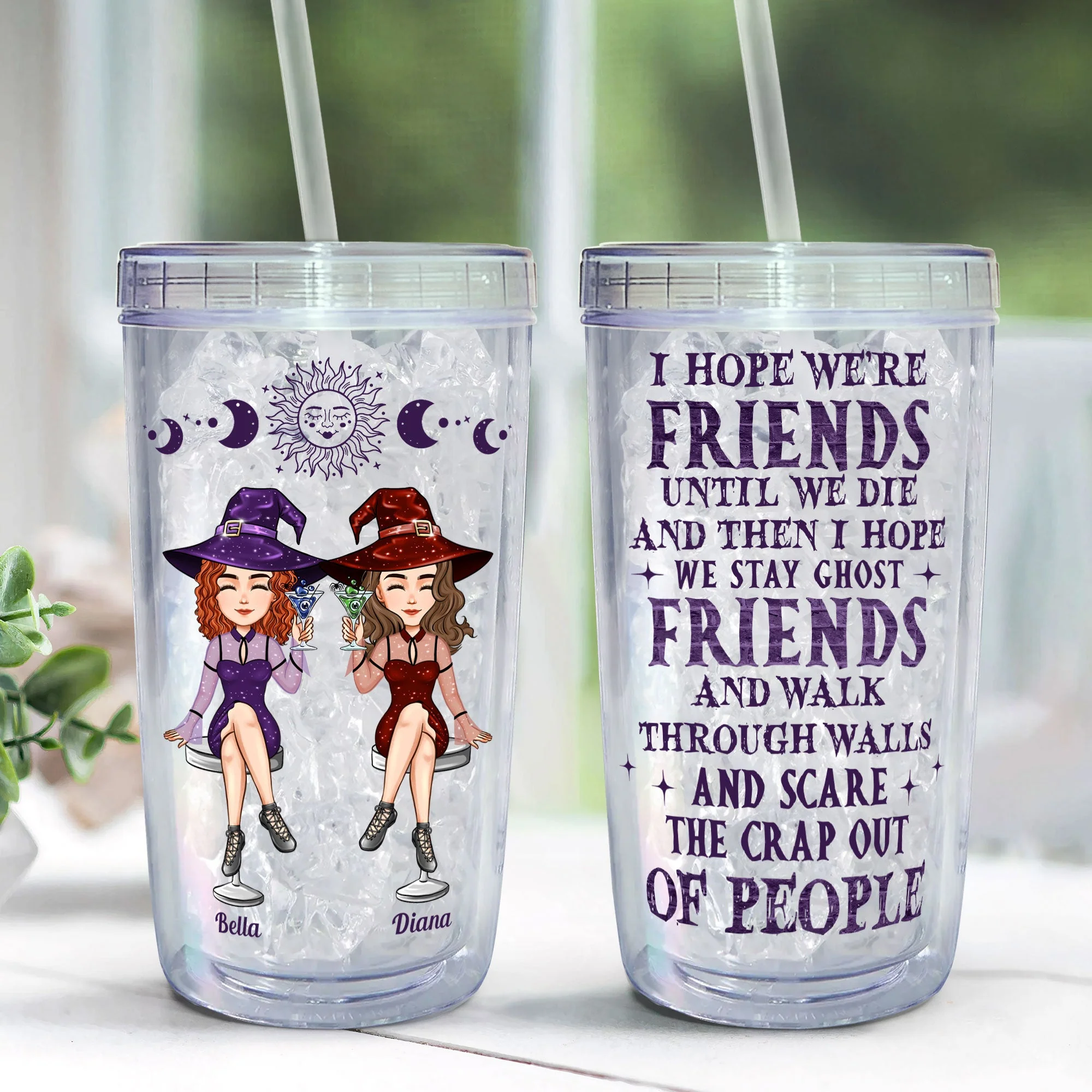 Friends Until We Die - Personalized Acrylic Tumbler With Straw - Image 3