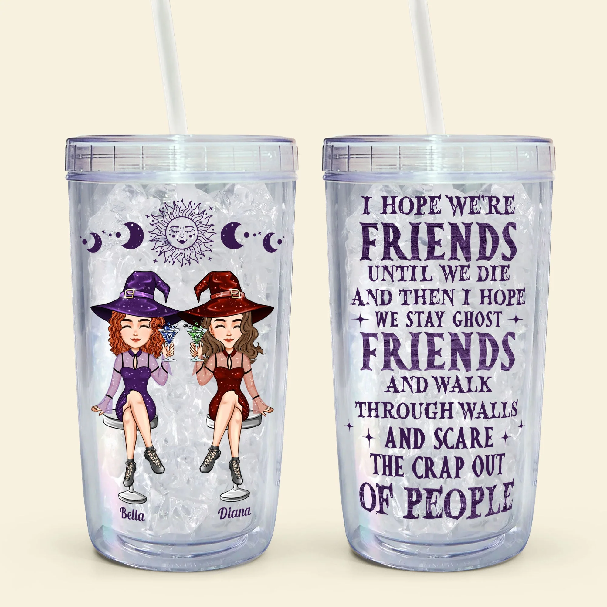 Friends Until We Die - Personalized Acrylic Tumbler With Straw - Image 6