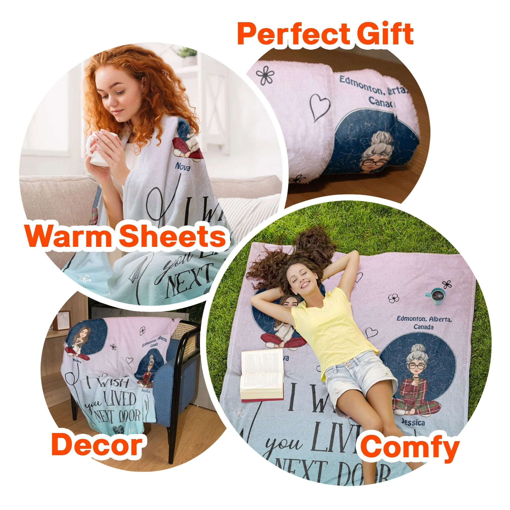 Friendship I Wish You Lived Next Door - Personalized Blanket - Image 6