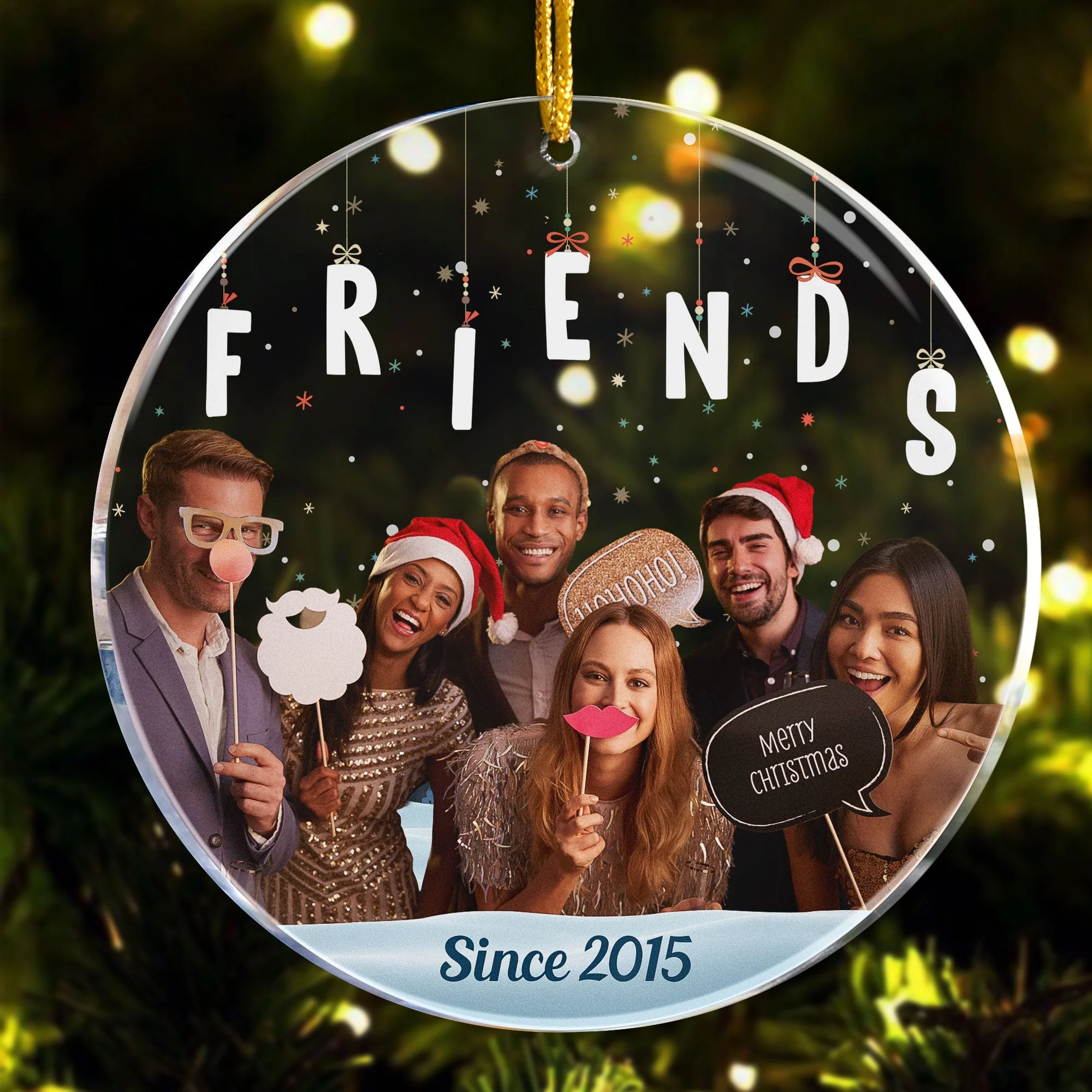 Friendship - Personalized Circle Acrylic Photo Ornament - Image 4