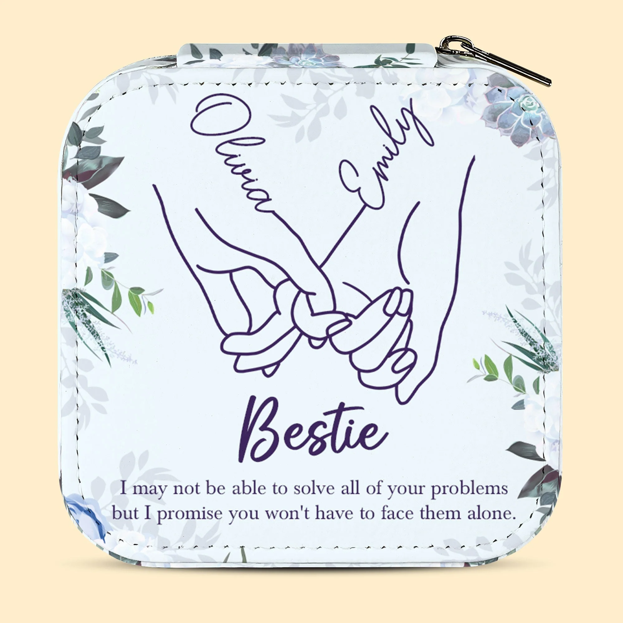 Friendship Promise Hands Thank You Gift - Personalized Jewelry Box - Image 2