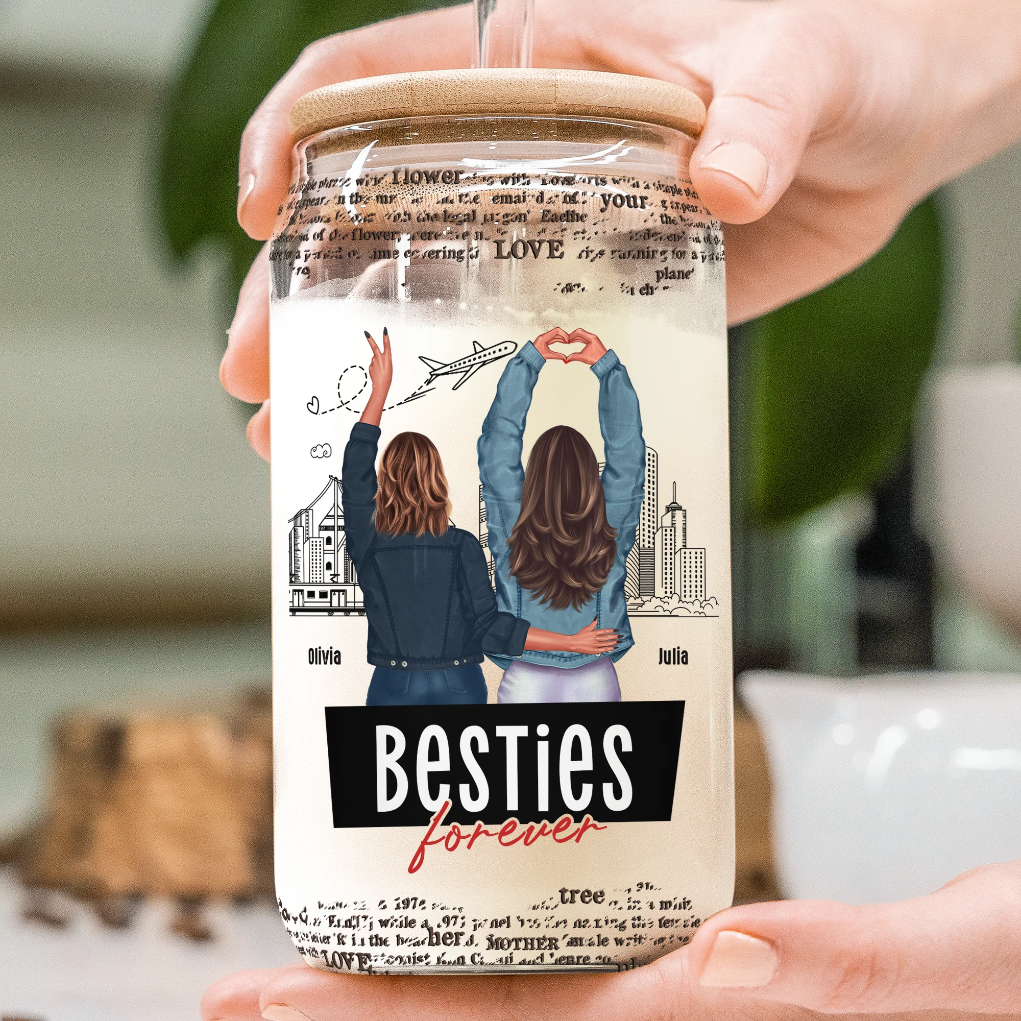 Friendship To My Badass Soul Sister - Personalized Clear Glass Cup - Image 3