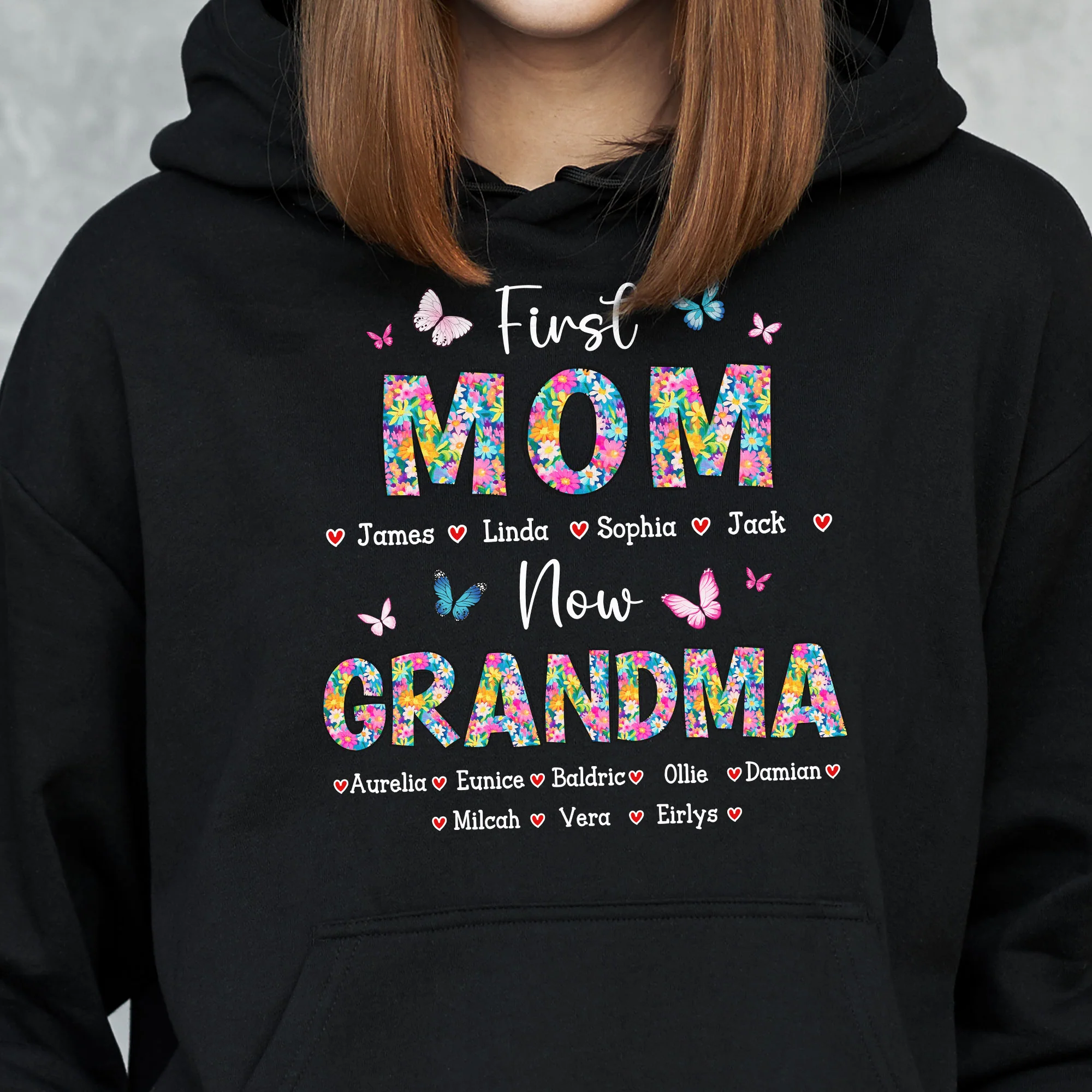 First Mom Now Grandma Floral - Personalized Shirt Gift For Mom - Gift For Mom - Gift For Grandma - Image 6