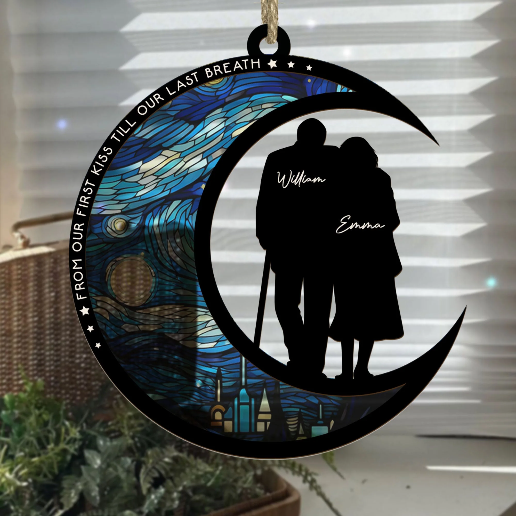 From Our First Kiss Till Our Last Breath - Personalized Suncatcher Ornament - Image 6