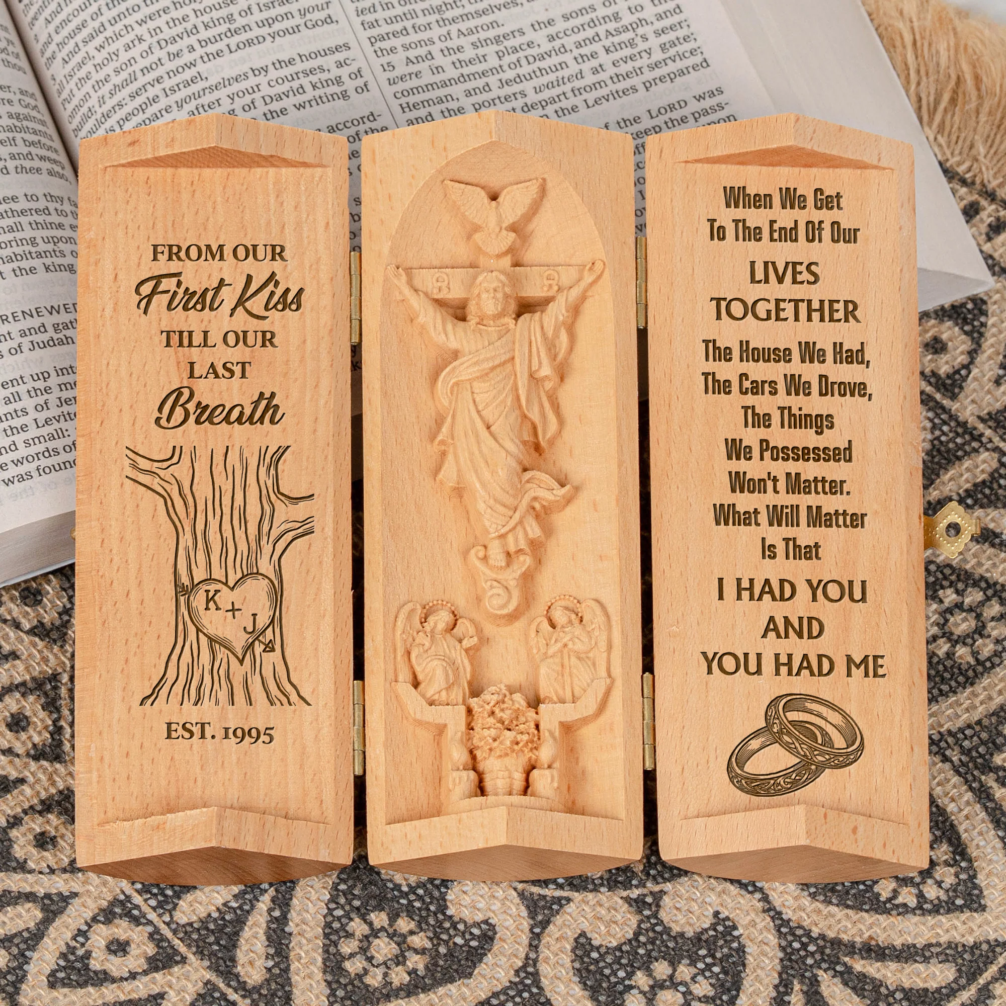 From Our First Kiss Till Our Last Breath - Personalized Wooden Plaque - Image 2