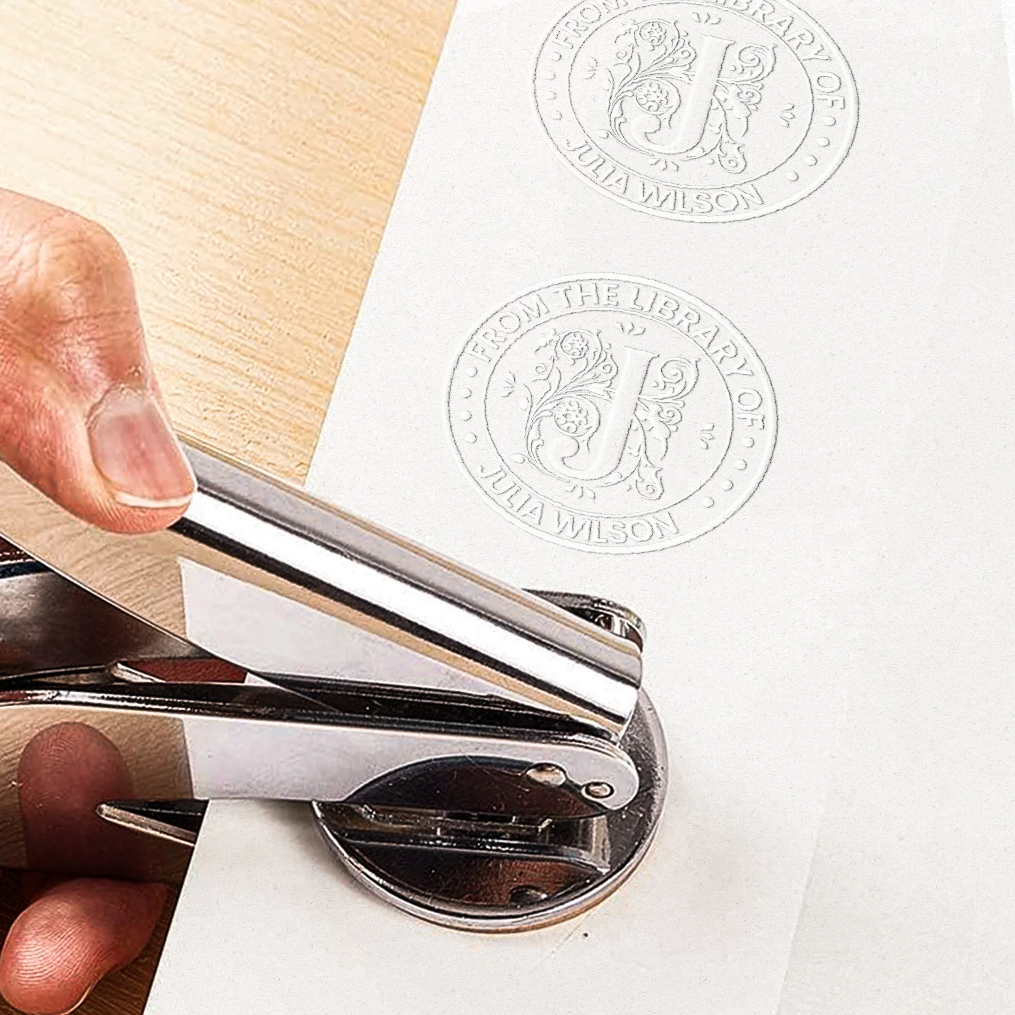 From The Library Of - Personalized Book Embosser Stamp - Image 3