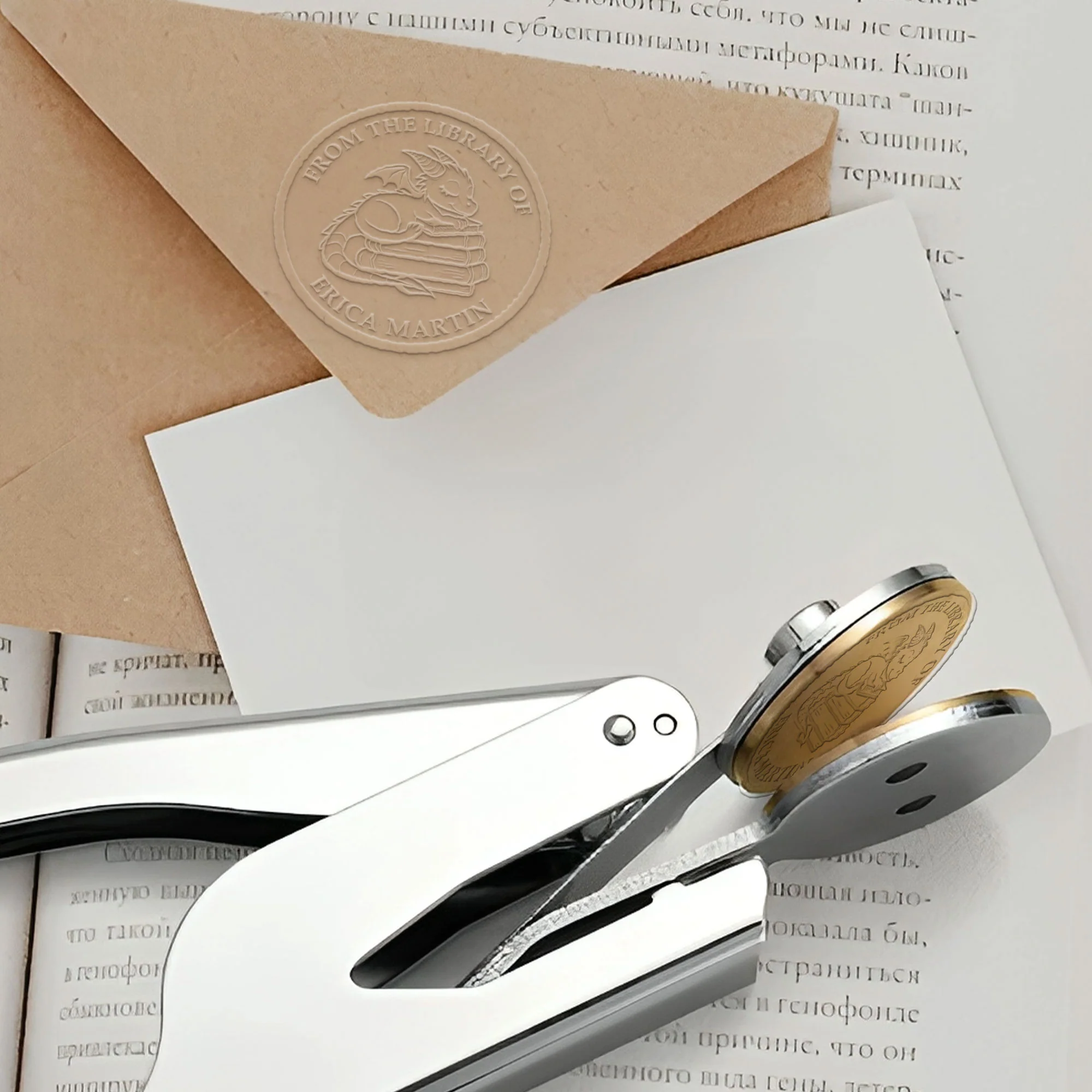 From The Library - Personalized Book Embosser Stamp - Image 4