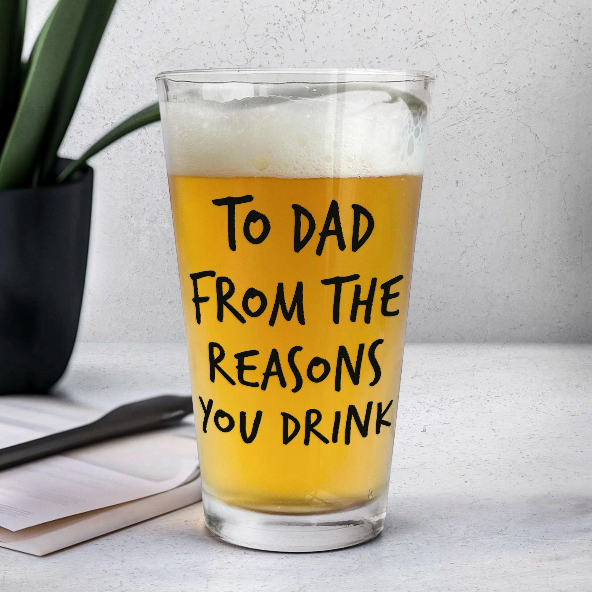 From The Reasons You Drink Father's Day Gift - Personalized Beer Glass - Image 4