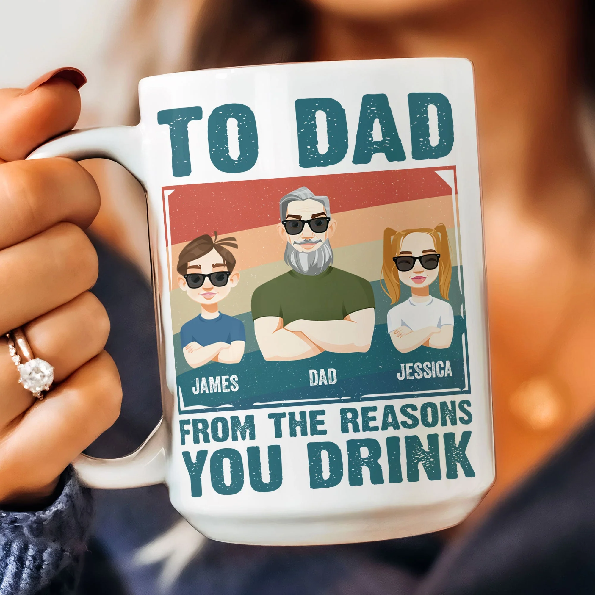 From The Reasons You Drink Father's Day Gift - Personalized Mug - Image 3