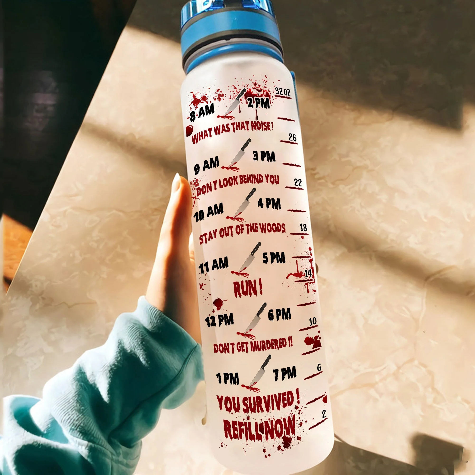 Fueled By True Crime And Effing Water  - Personalized Water Tracker Bottle - True Crime Gift For Her, Girl, Woman, True Crime Lover - Image 4