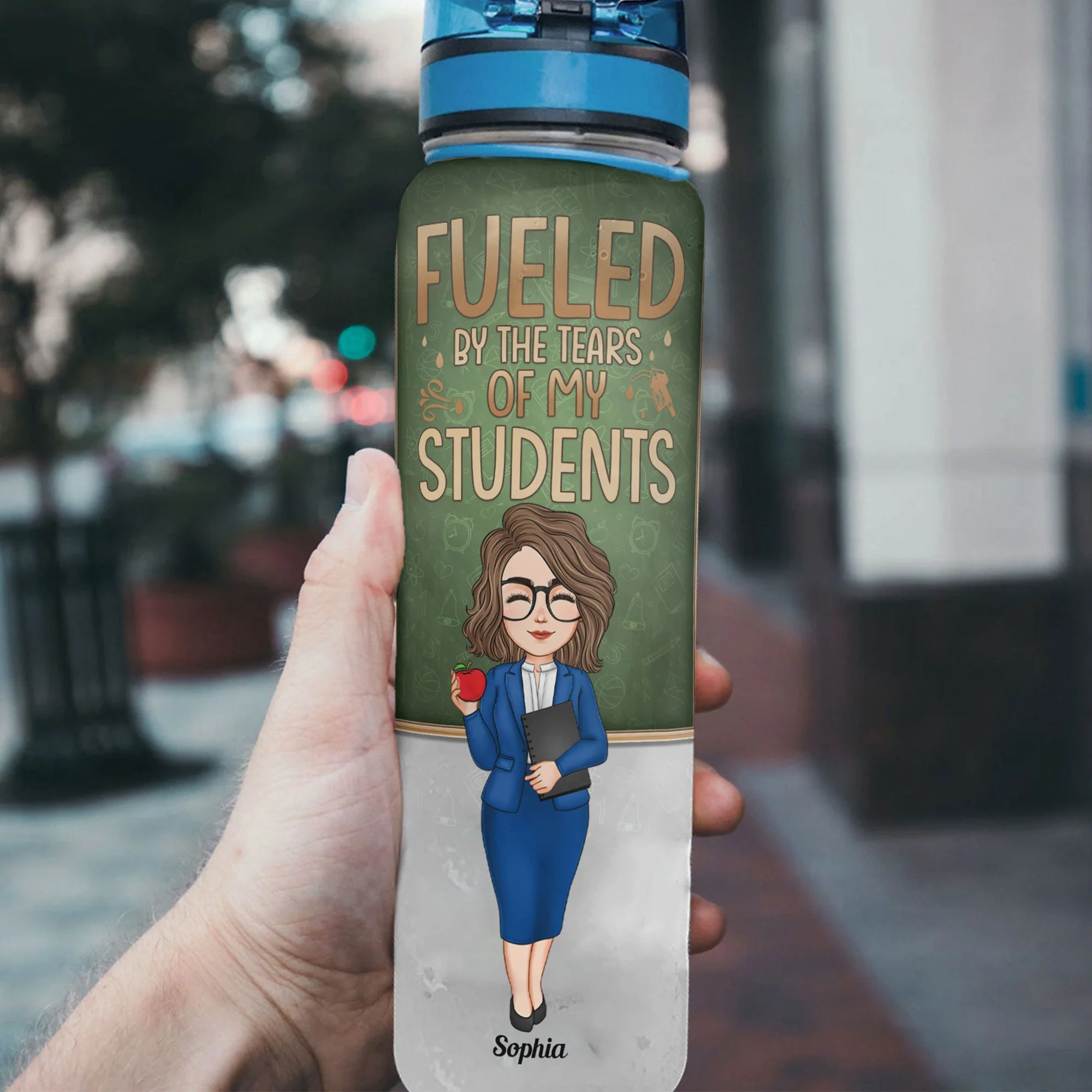 Fueled With The Tears Of My Students - Personalized Water Bottle - Image 3