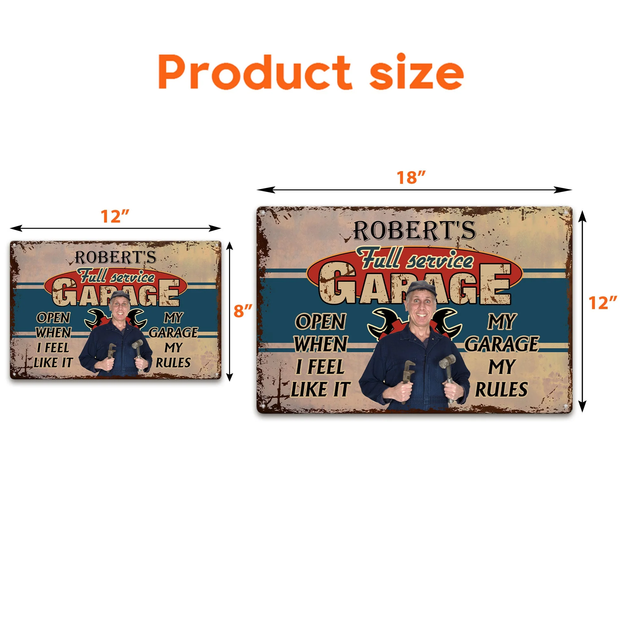 Full Service Garage - Personalized Metal Photo Sign - Image 6