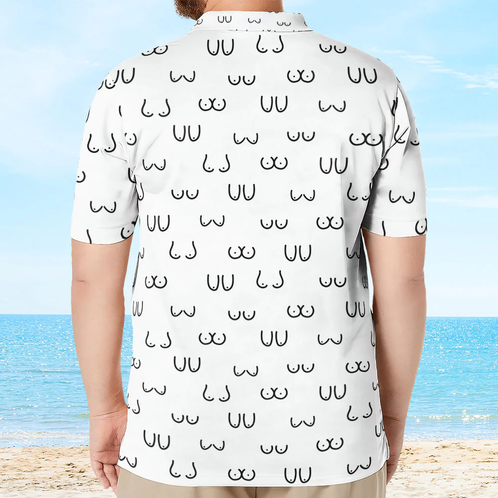 Funny Breast Gifts For Him - Personalized Photo Polo Shirt - Image 4