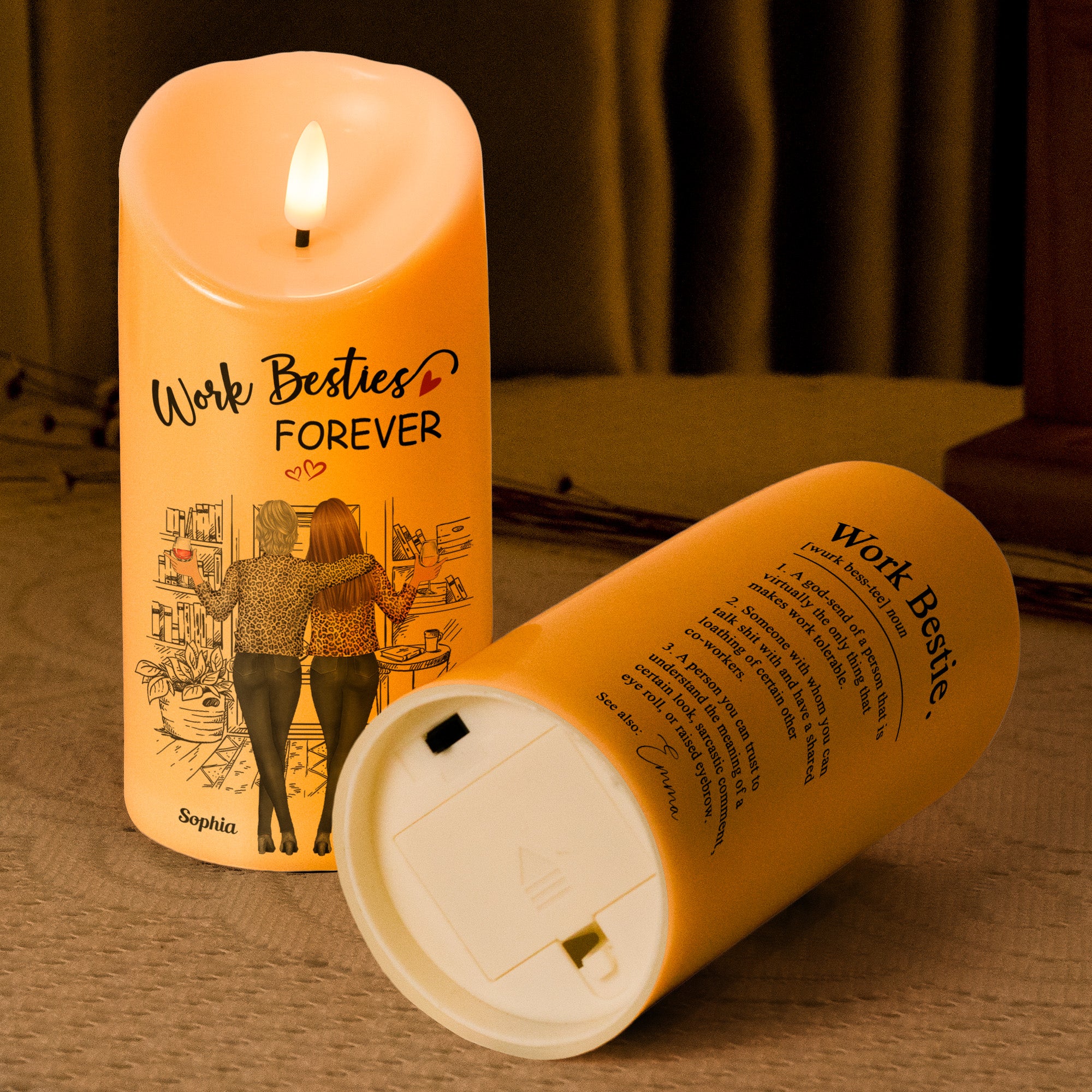 Funny Candle For Work Bestie - Personalized LED Candle - Image 4