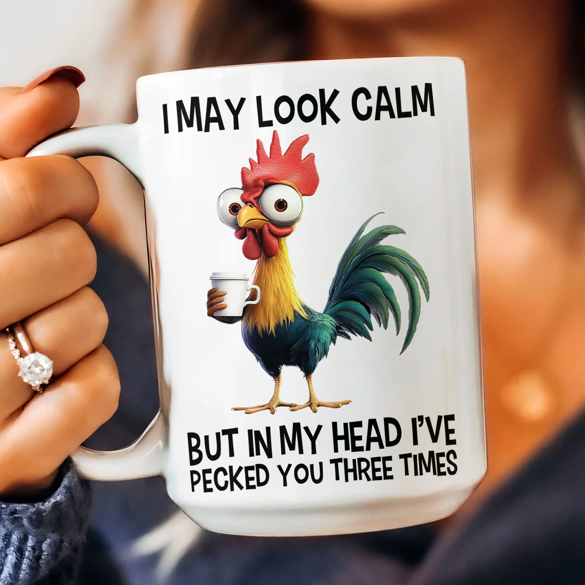 Funny Chicken Mug - I've Pecked You - Fun Gifts For Coworker, Friends, Boss - Personalized Mug - Image 3