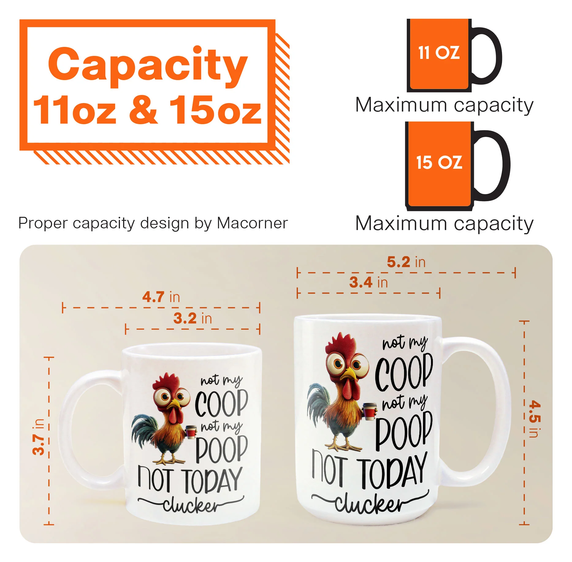 Funny Chicken Mug - Not My Coop Not My Poop Not Today Clucker - Fun Gifts For Coworker, Friends, Boss - Personalized Mug - Image 7
