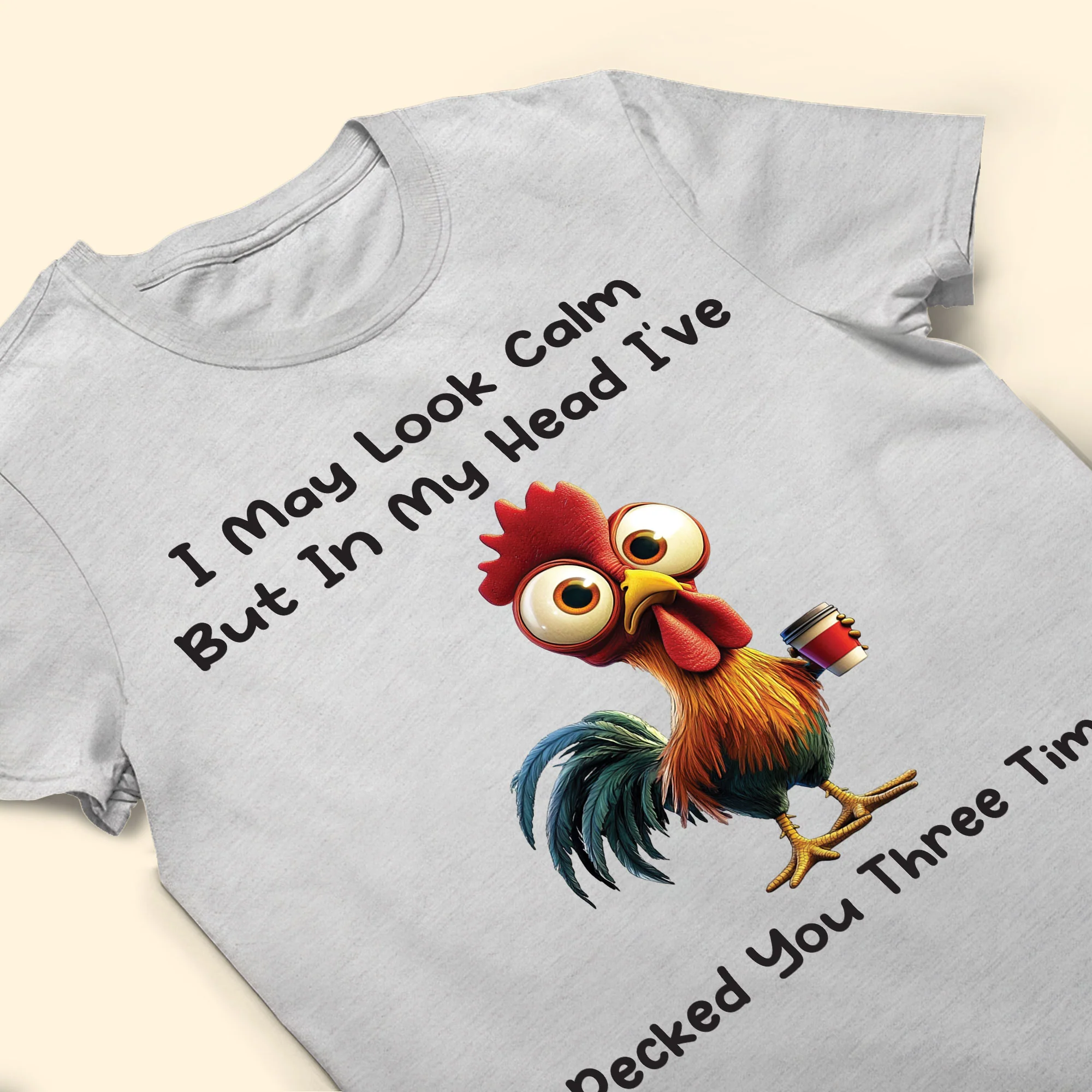 Funny Chicken Shirt - I've Pecked You Three Times - Fun Gifts For Men, Women - Personalized Shirt - Image 4