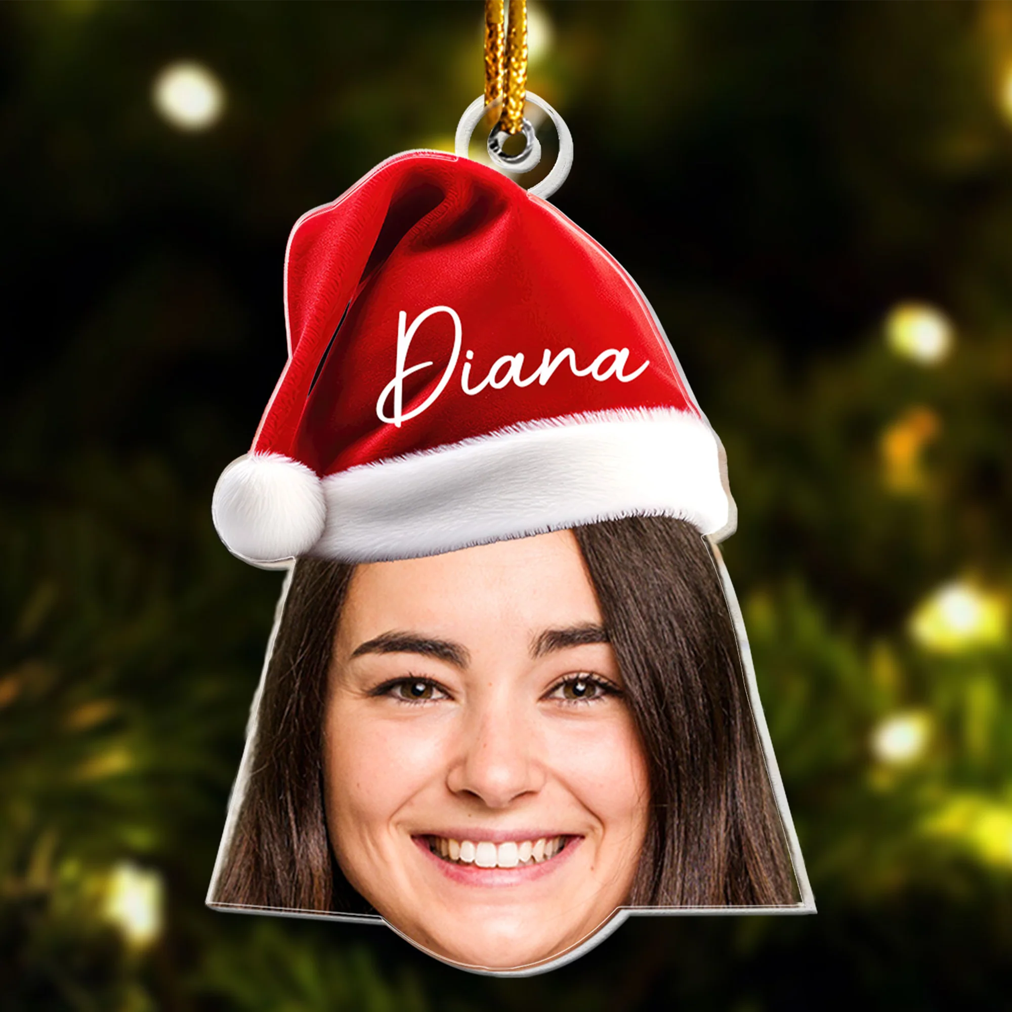 Funny Christmas Face - Personalized Family Photo Ornament - Image 4