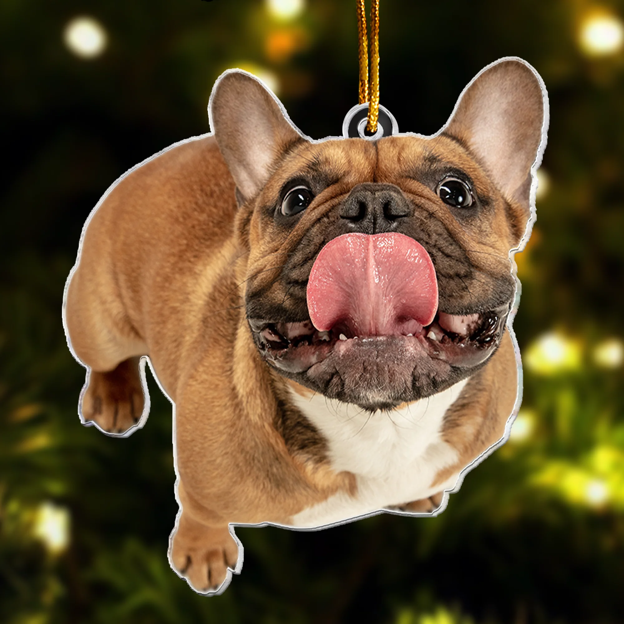 French Bulldog Ornament - Frenchie Ornament - Personalized Acrylic Photo Ornament - Image 4