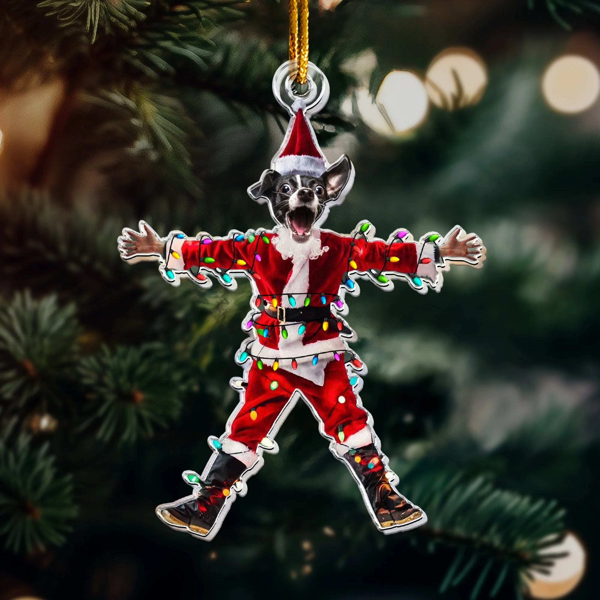 Funny Christmas Shocked Custom Face - Personalized Family Photo Ornament - Image 5