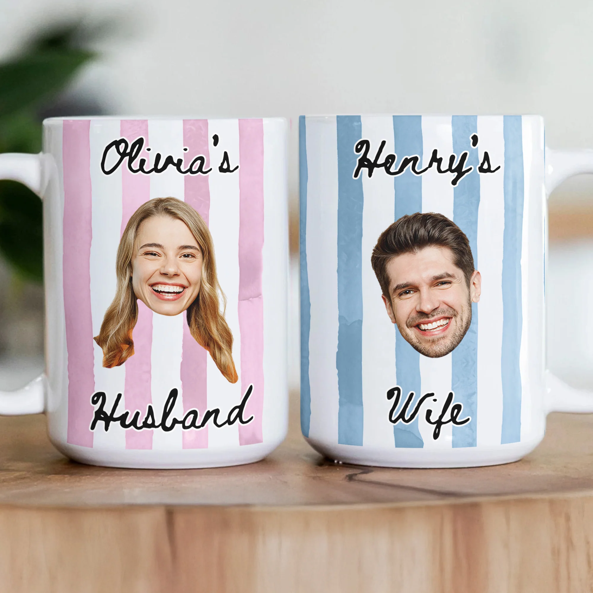 Funny Couple Gift Custom Photo Stripes Mug - Personalized Photo Mug - Image 4