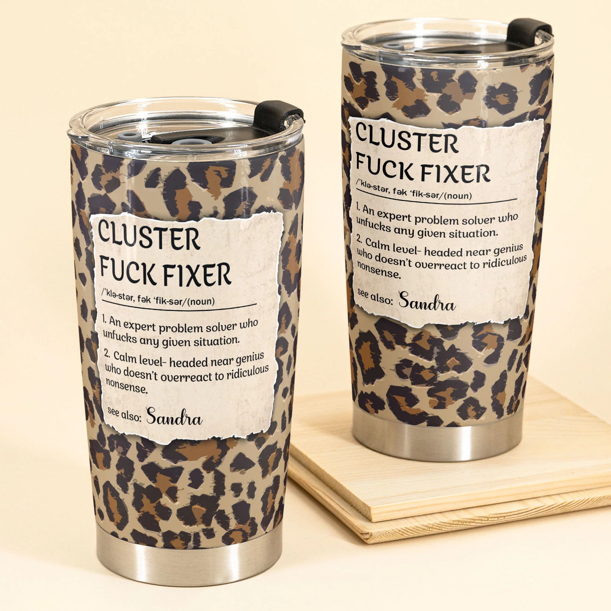 Funny Cup - Cluster F*Ck Fixer - Fun Gifts For Women, Coworker, Friends, Boss - Personalized Tumbler - Image 2