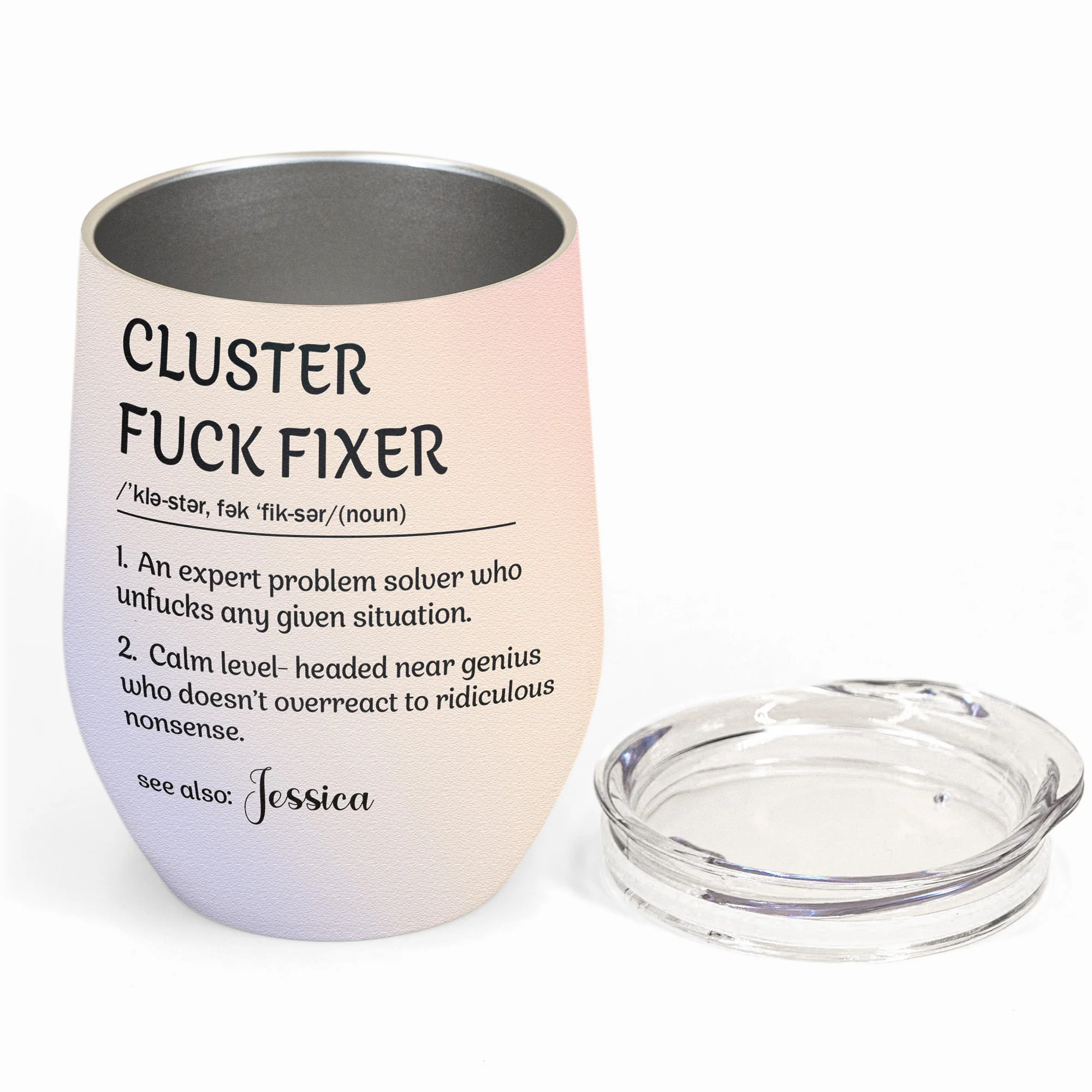 Funny Cup - Cluster F*ck Fixer - Fun Gifts For Women, Coworker, Friends, Boss - Personalized Wine Tumbler - Image 14