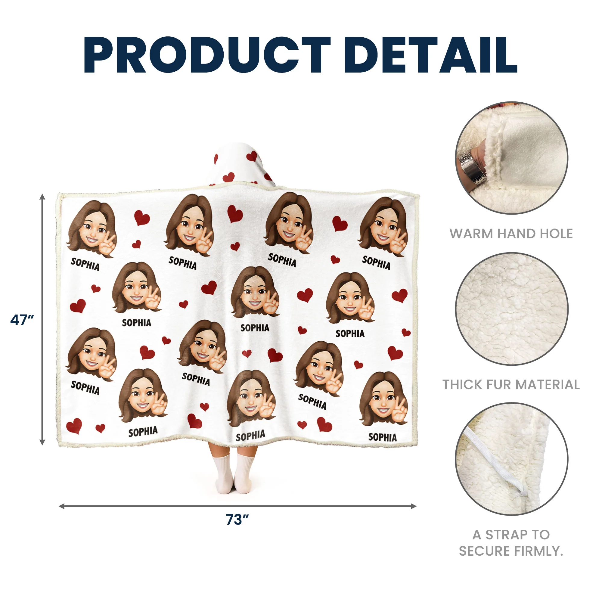 Funny Custom Emoji Style For You - Personalized Photo Wearable Blanket Hoodie - Image 8