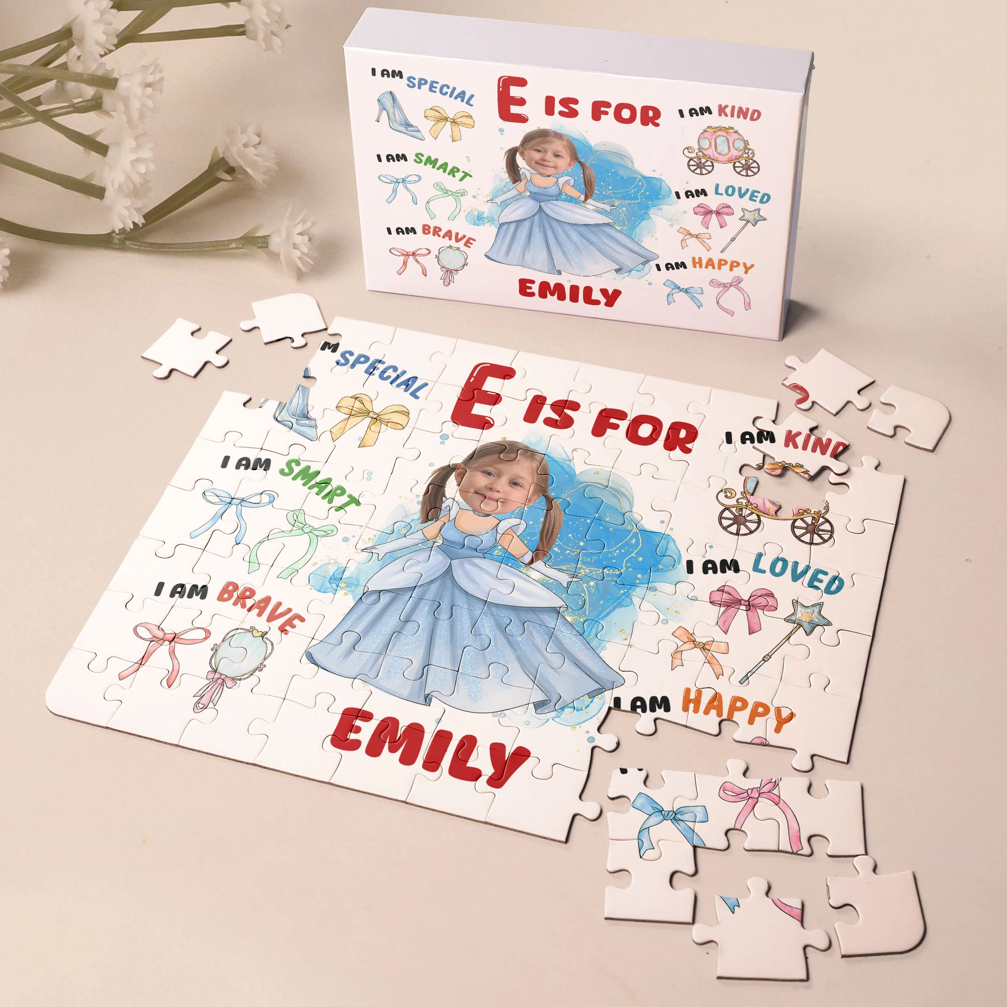 Funny Face Princess Baby - Personalized Photo Jigsaw Puzzle - Image 5