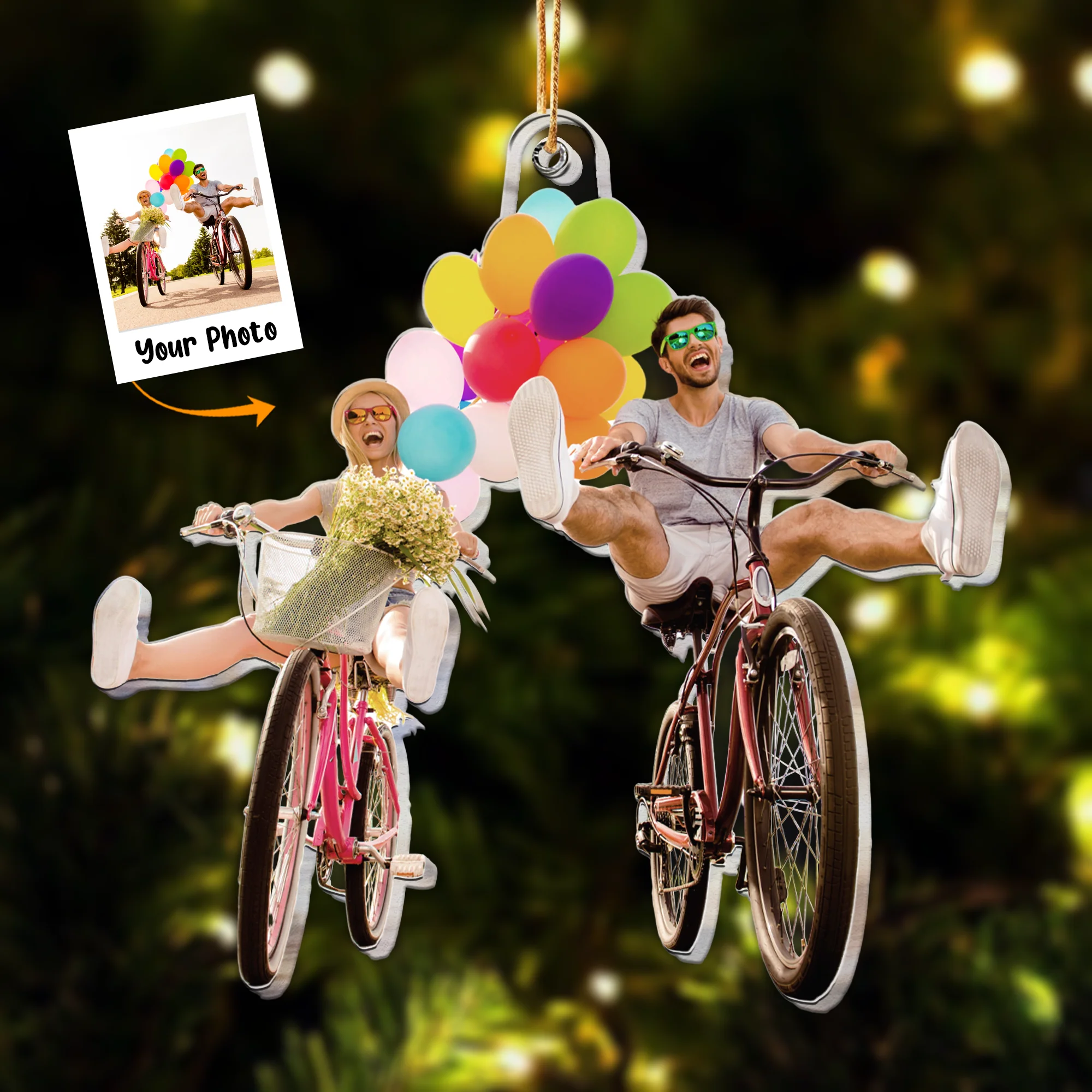 Funny Gift For Couple From Husband Boyfriend - Personalized Acrylic Photo Ornament - Image 2